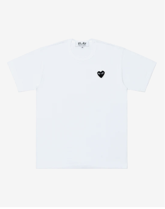 PLAY CDG 水鑽密合版  短TEE Unisex T-Shirt Emblem X Rhinestone White/Red
