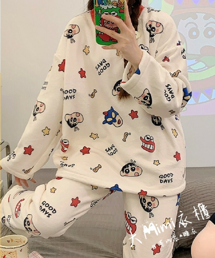 🔥暖呼呼系列-蠟筆小新法蘭絨套裝