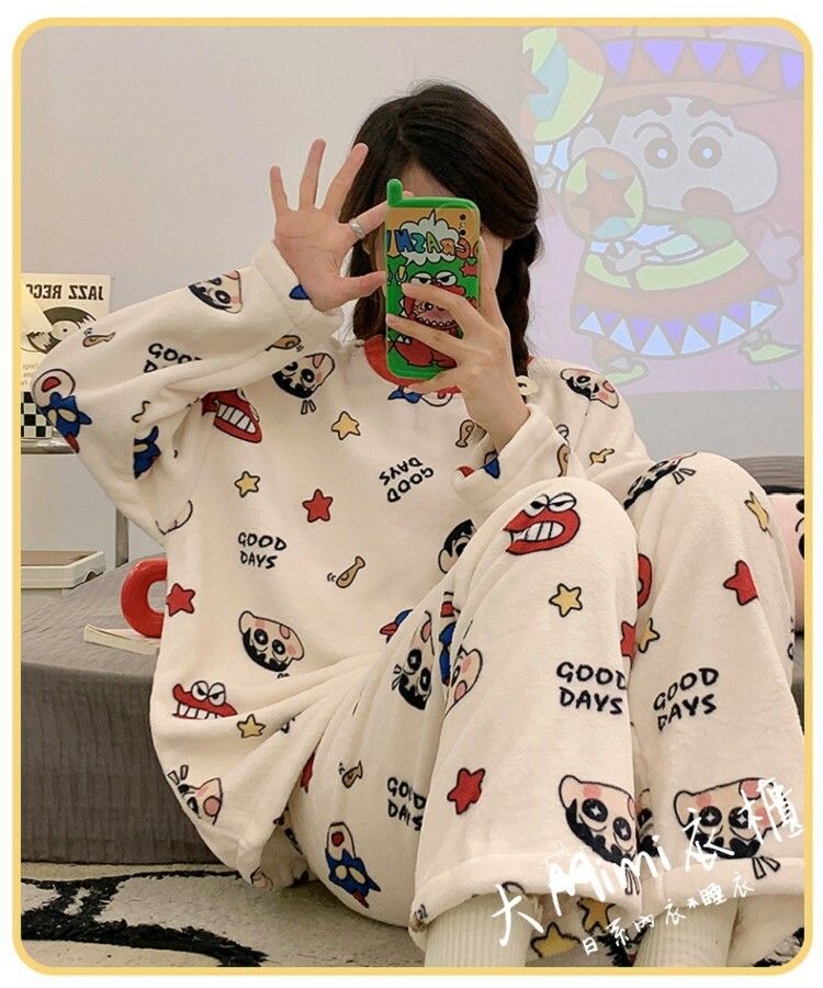 🔥暖呼呼系列-蠟筆小新法蘭絨套裝