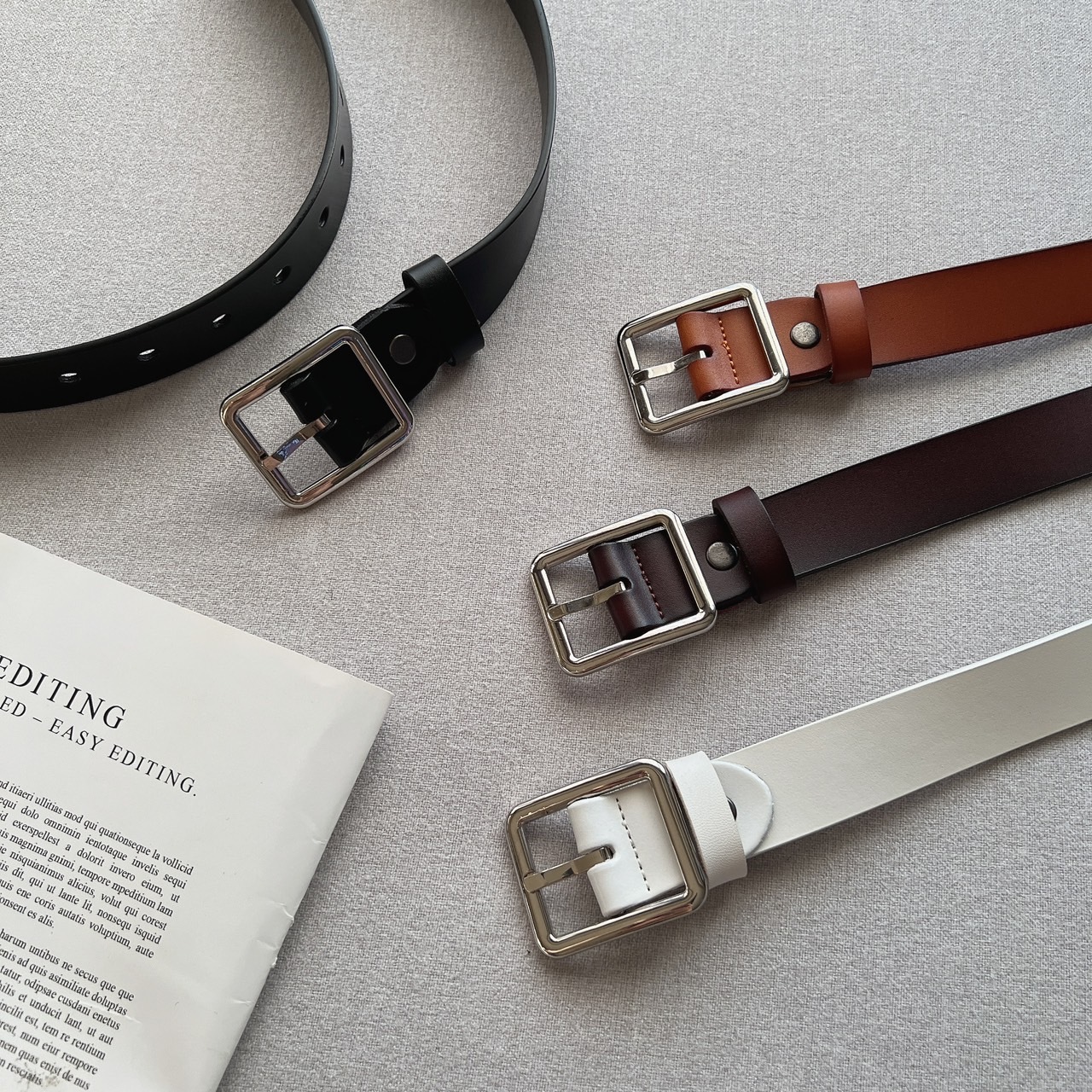 簡約時尚感皮帶/二款