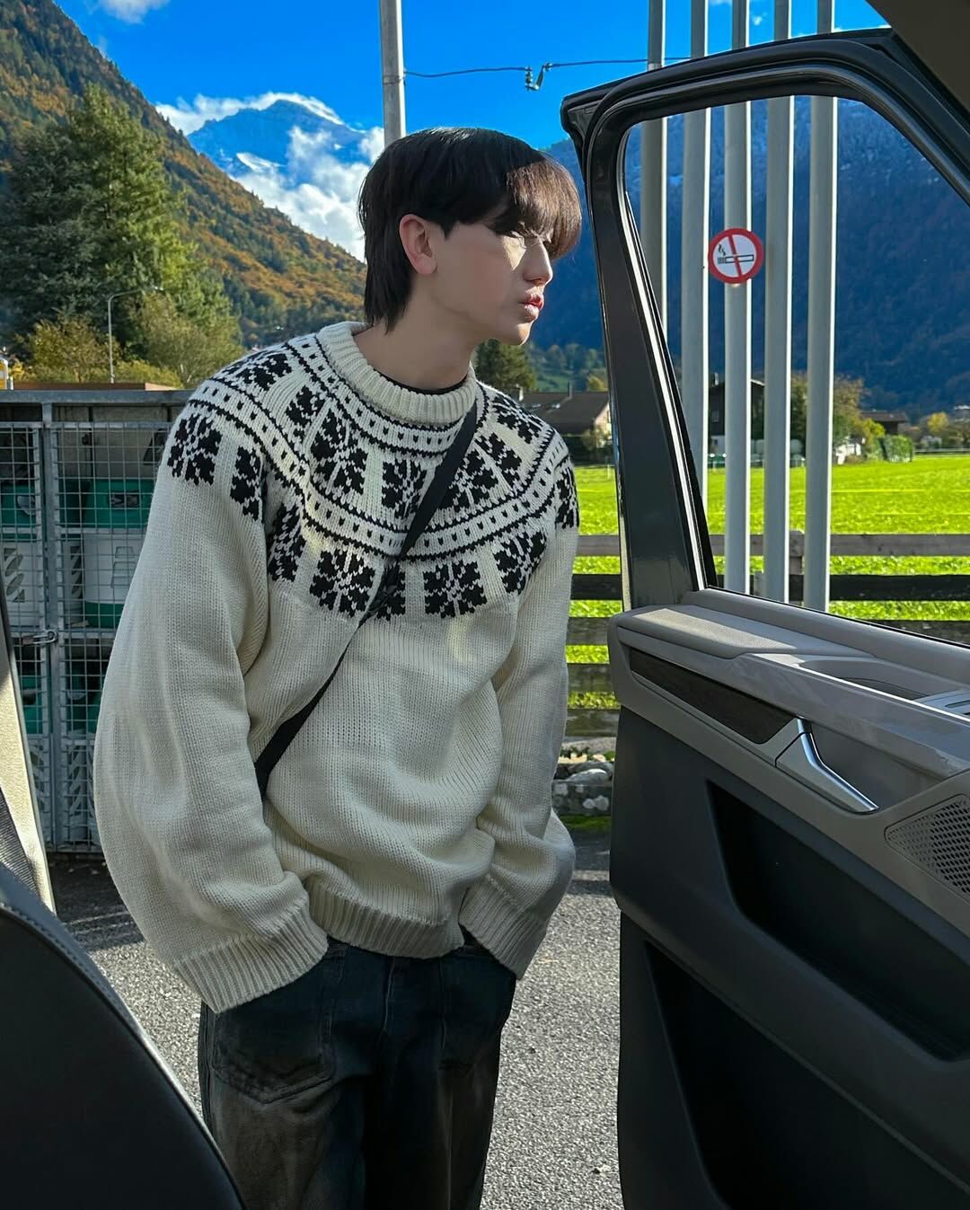 (韓國獨家特價)北歐雪花針織衫