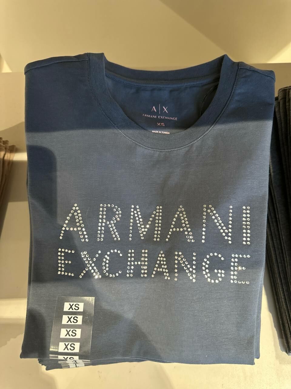 [U] ARMANI EXCHANGE BLING SIGNATURE LOGO S/S T-SHIRT,D.GREY, 7VYT36-YJDTZ-1990 (UAX400)