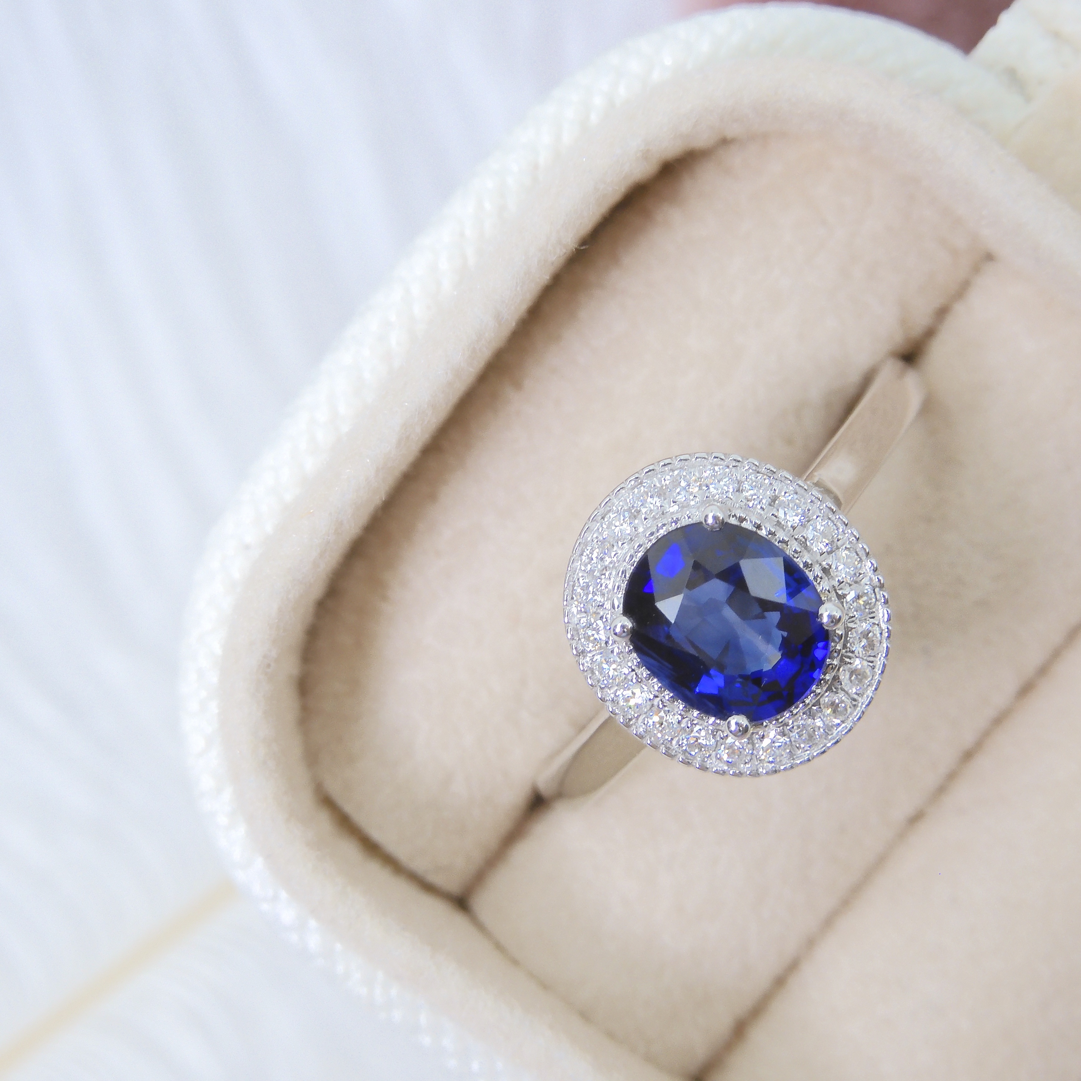 18K金 1.13ct 藍寶石戒指 (配國際證書)