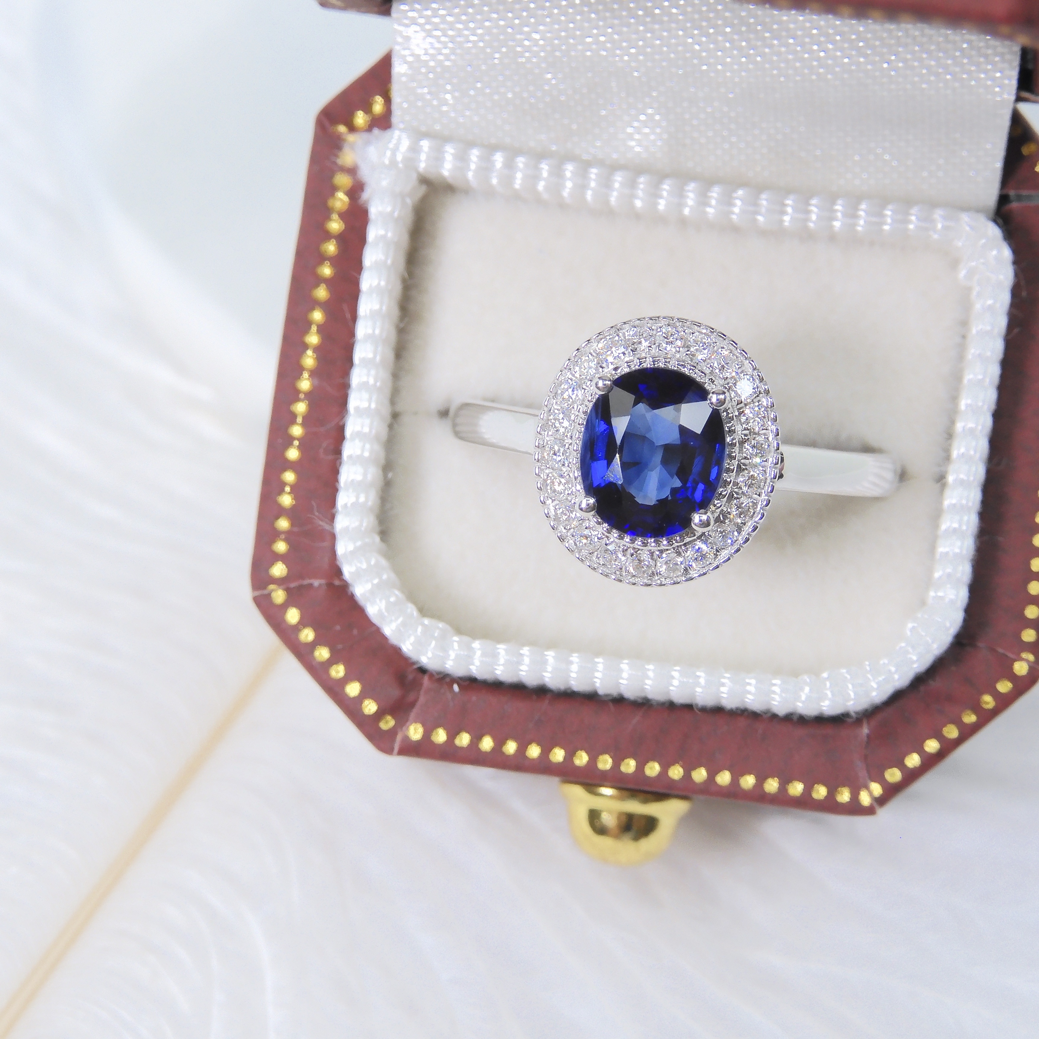 18K金 1.13ct 藍寶石戒指 (配國際證書)