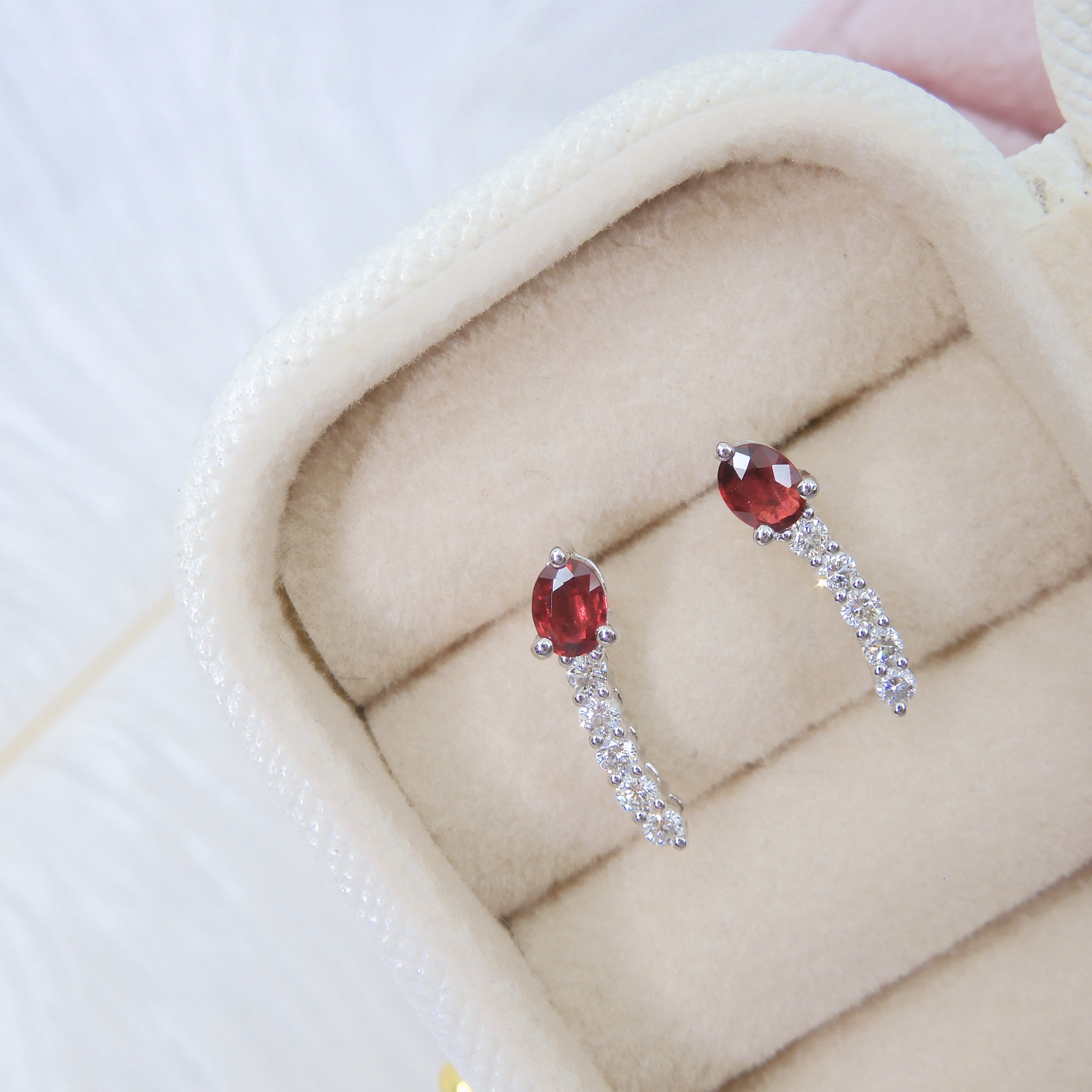 18K金 0.3ct 紅寶石耳釘