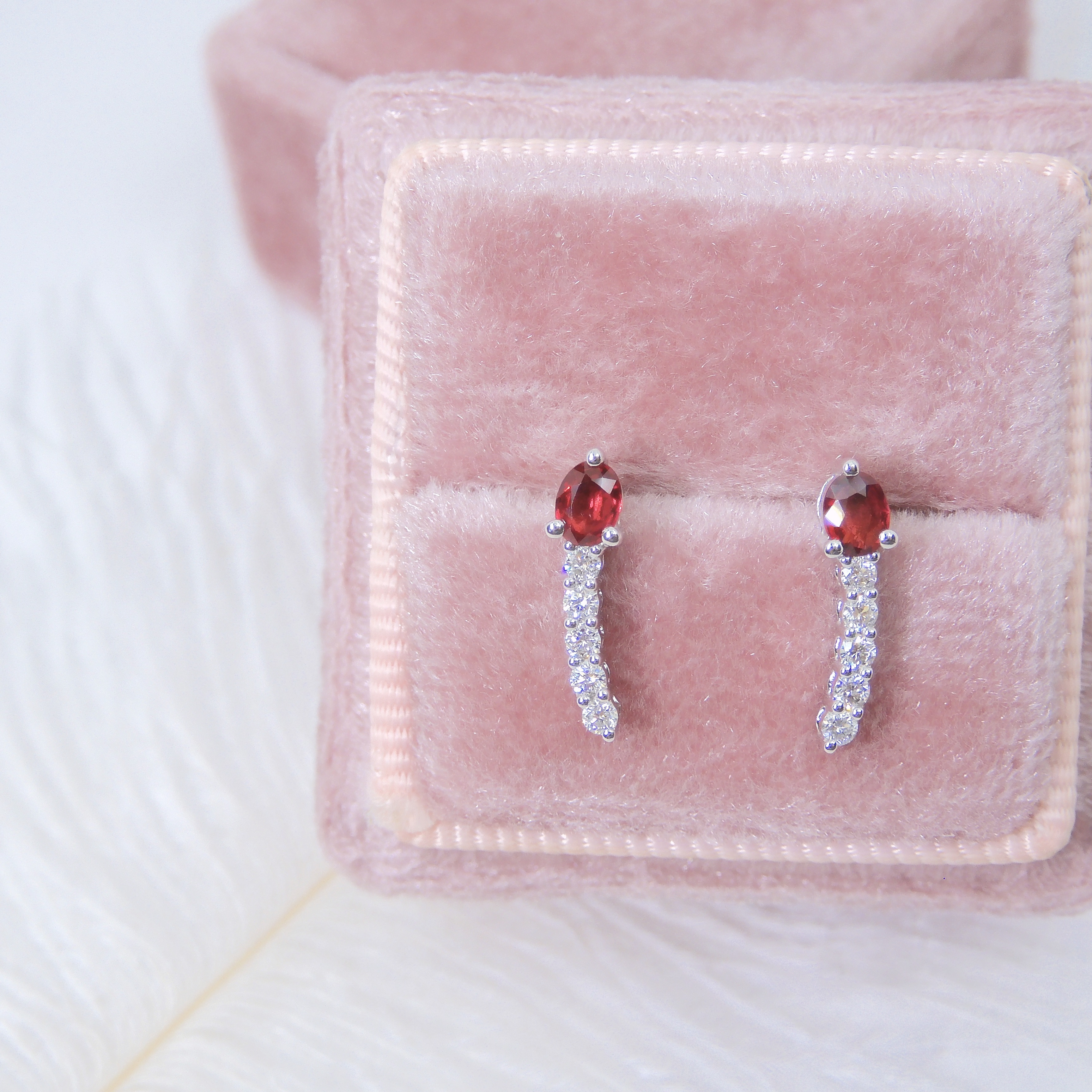 18K金 0.3ct 紅寶石耳釘