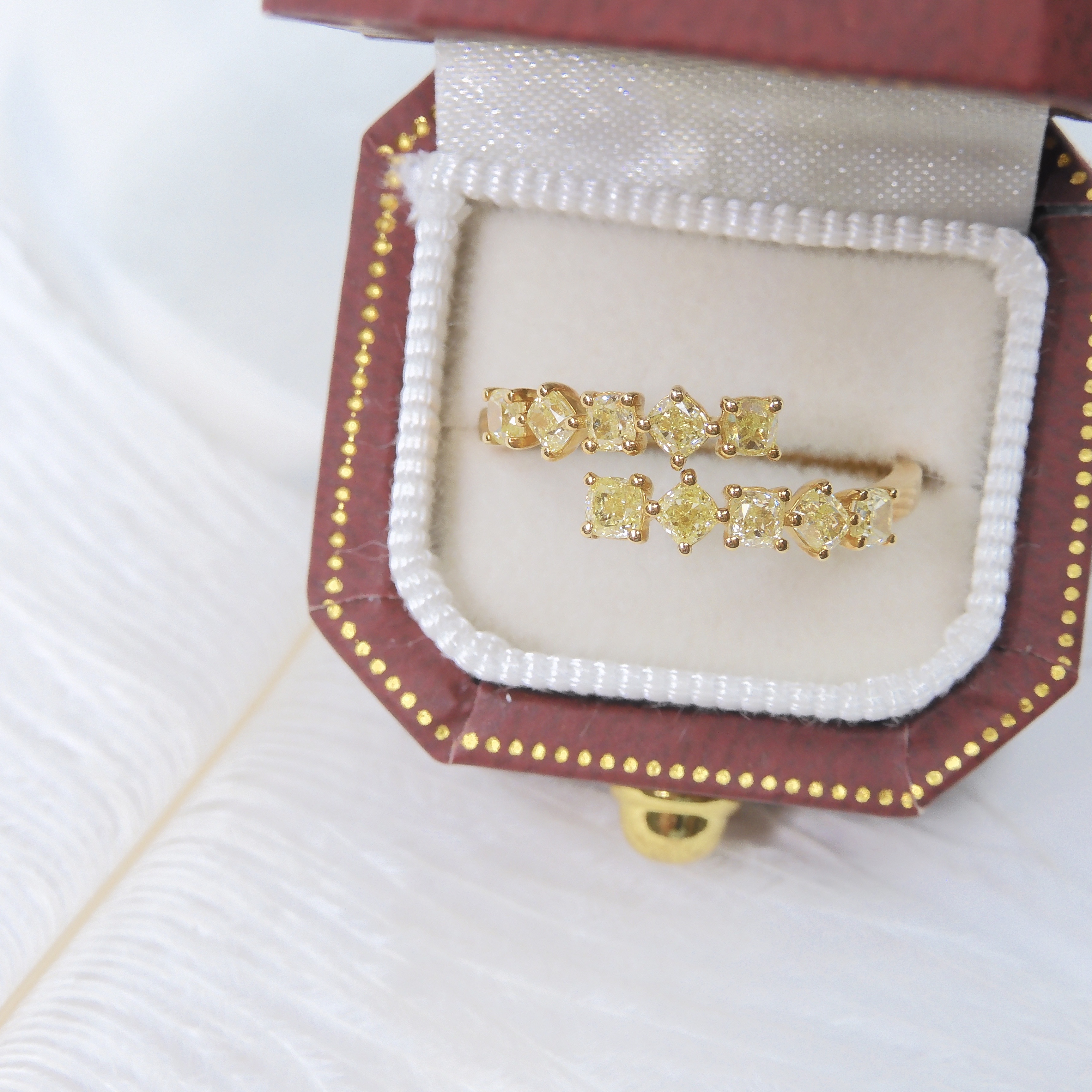 18K金 0.7ct 黃鑽戒指