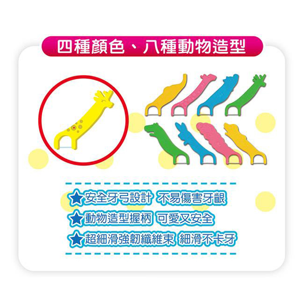 3M 兒童 安全 動物 造型 牙線棒 盒裝 66支入