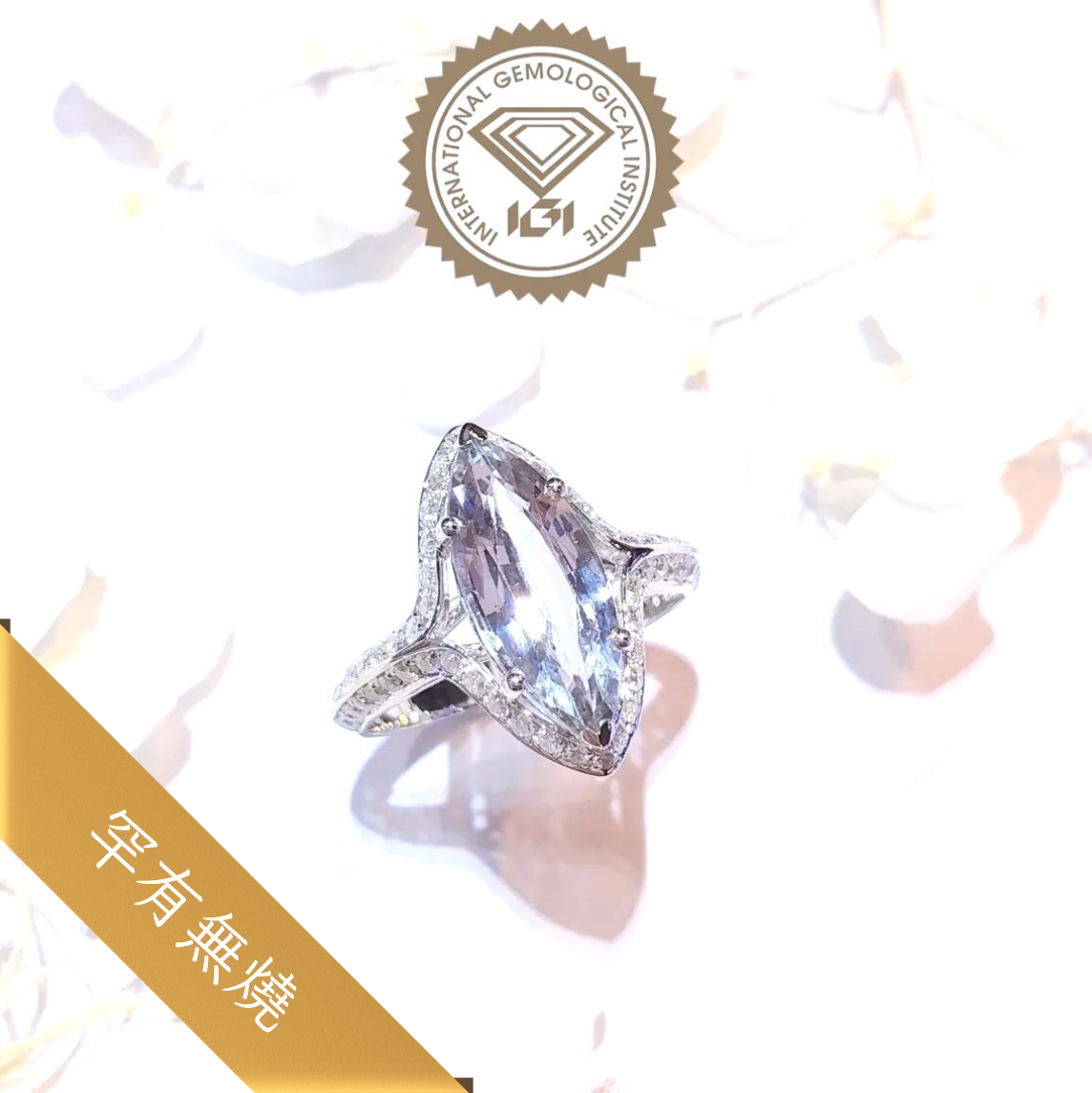 18K White Gold 3.05ct Sapphire and Diamond Ring