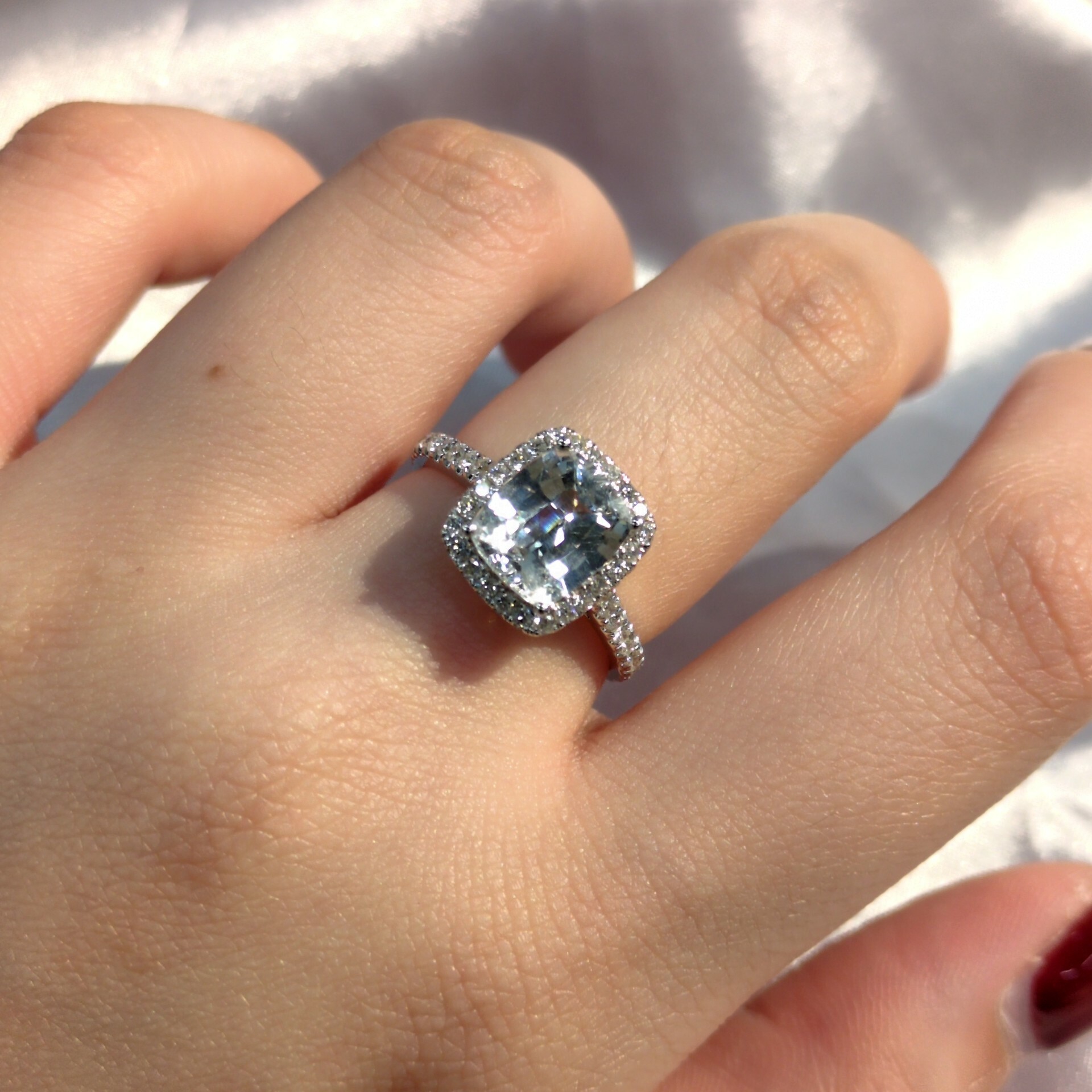 18K White Gold 2.35ct Sapphire and Diamond Ring