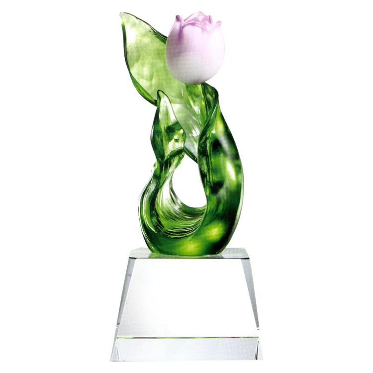 鹿港窯琉璃獎座系列|紫韻金香水晶獎牌 高貴典雅象徵榮耀