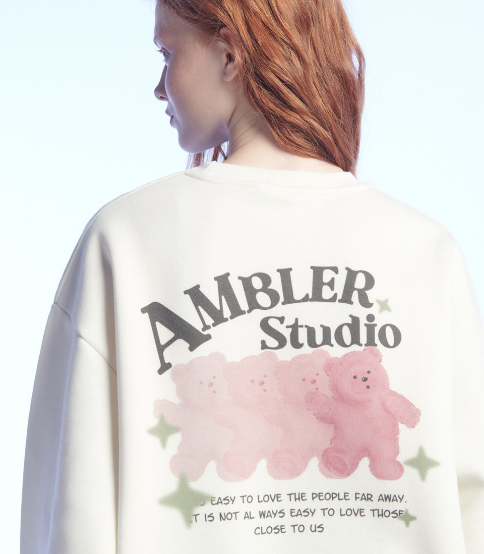 AMBLER APPROACHING LOVE BEAR 長袖衛衣
