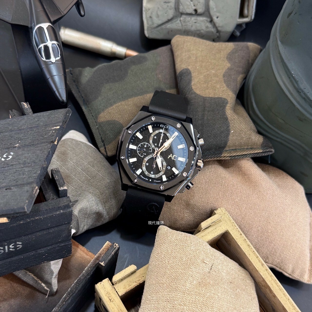 【Alexandre Christie亞力克麗 AC錶】蜂巢系列9601 GC系列 氟橡膠款9601GCREPBA 44.5mm現代鐘錶