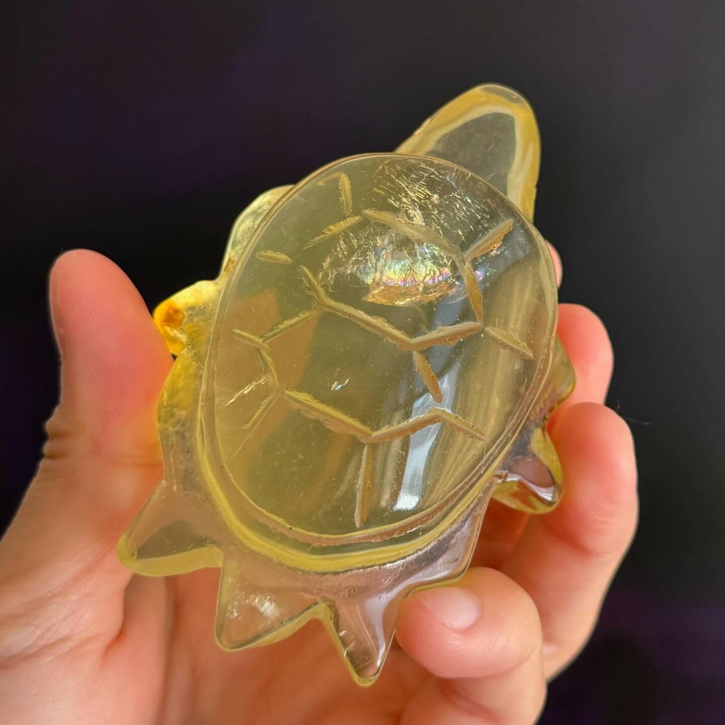 [原石] 黃水晶 海龜 有彩虹🌈 水晶擺件