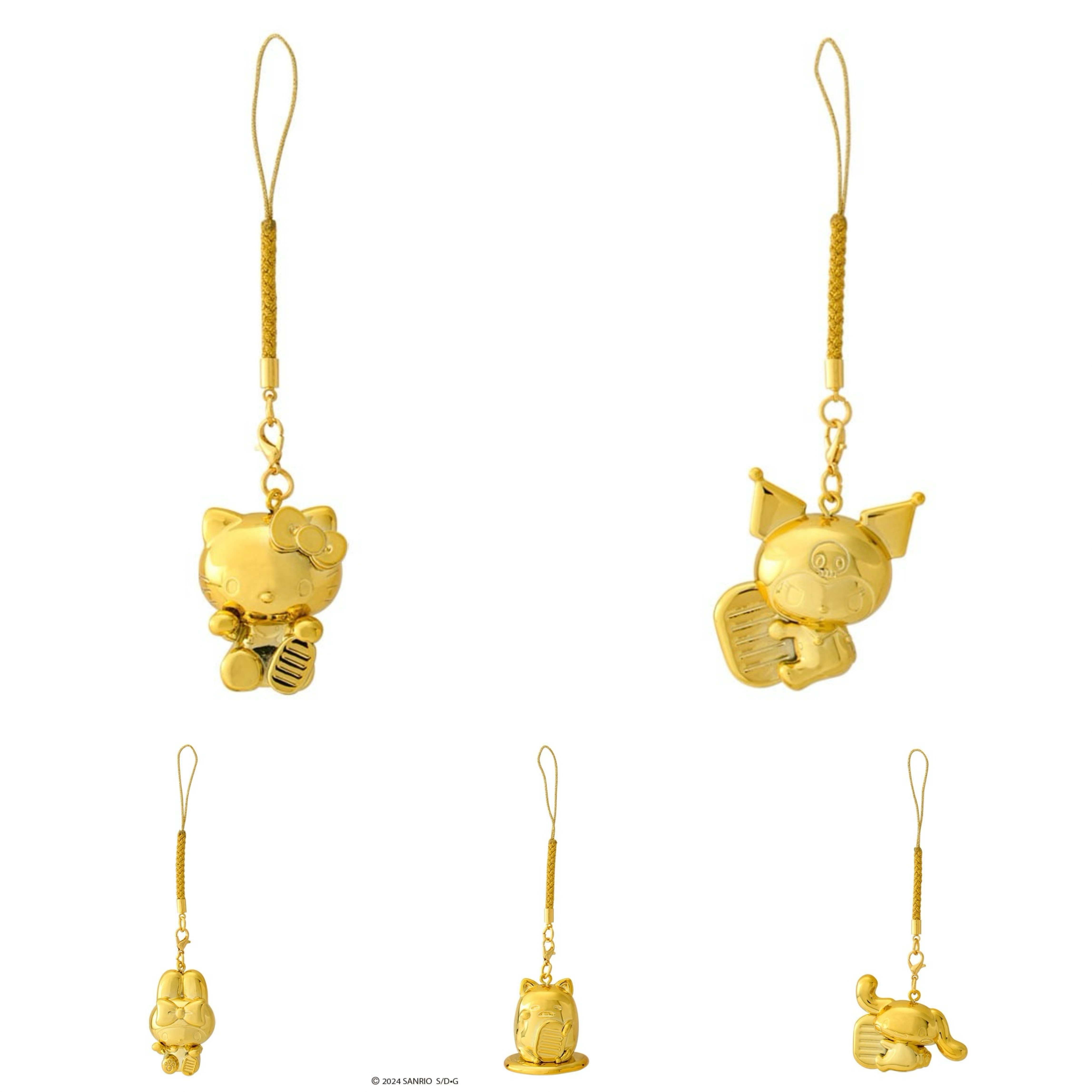 現貨┃日本 SANRIO 三麗鷗 KITTY 金色 招財貓 吊飾