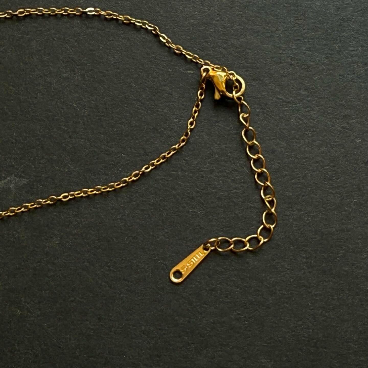 [原石] 不鏽鋼金項鍊 約 38+5公分