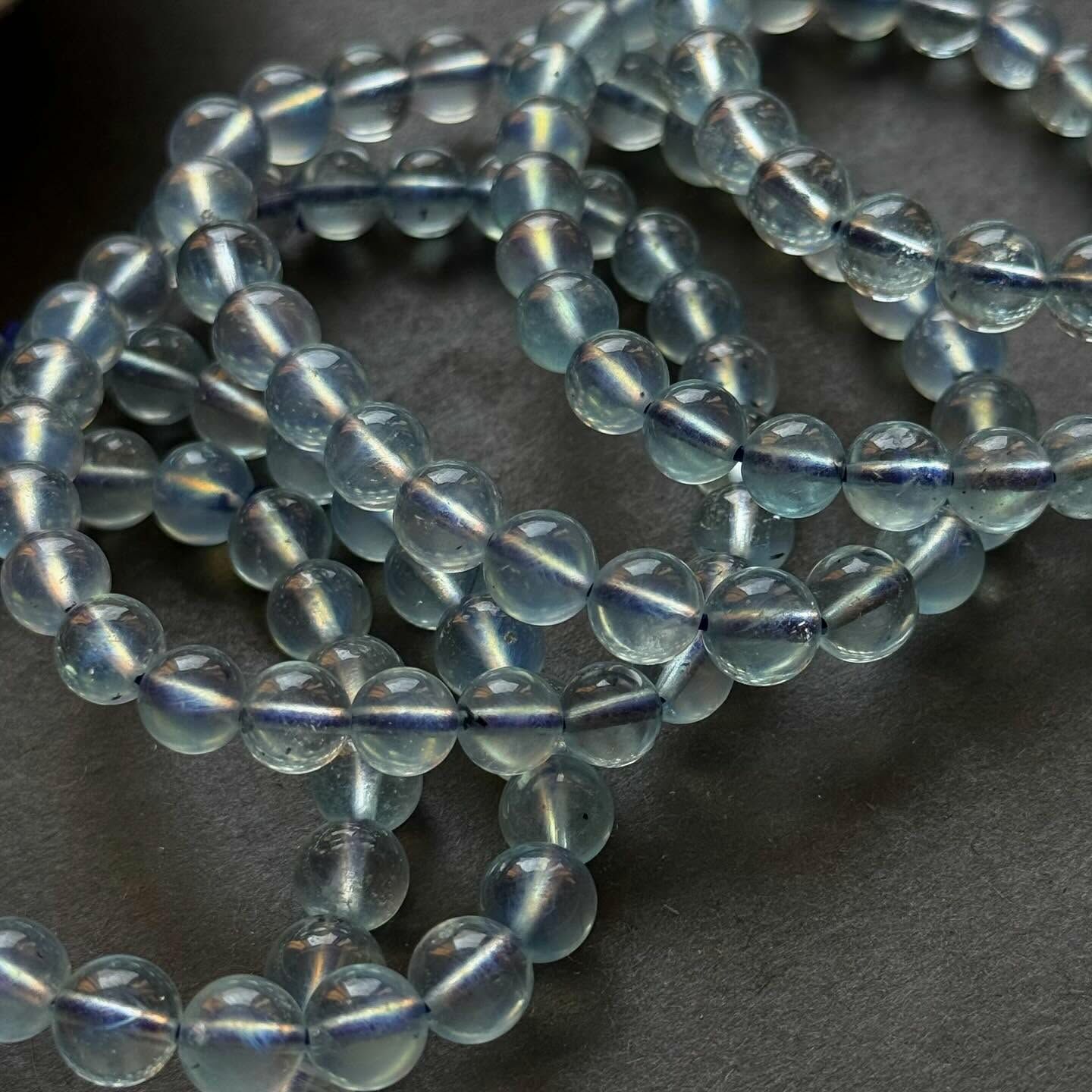 [原石] 冰種海藍寶 水晶手串