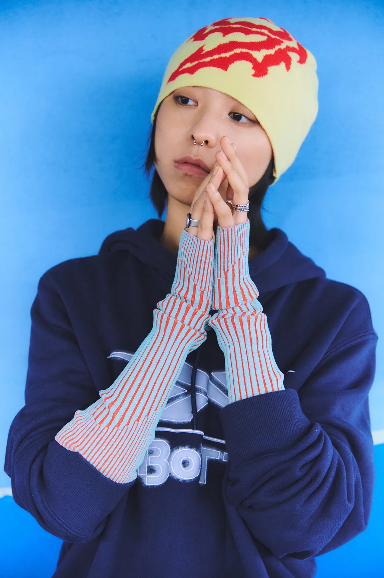 Silvier9 雙色流線型袖套（橘）