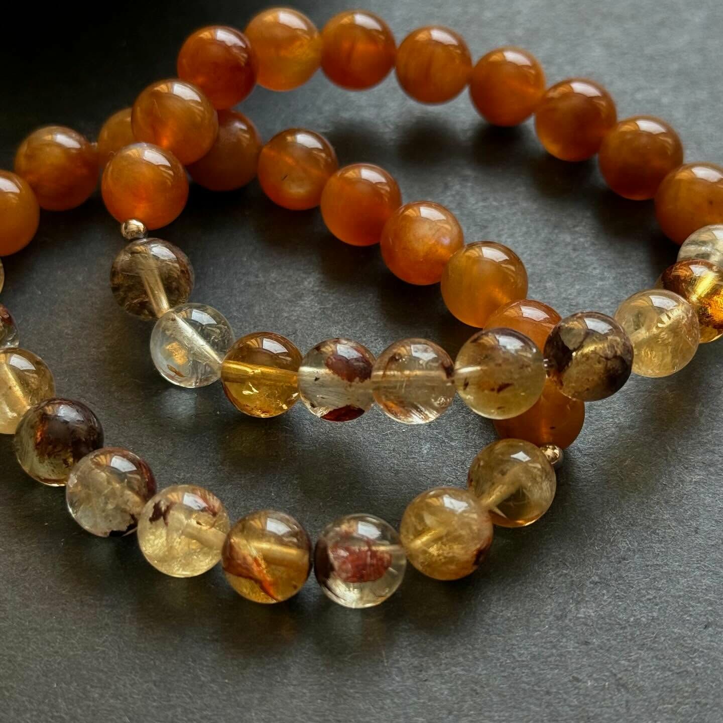 [原石] 西藏拉長石+墨西哥黃幽靈 水晶手串