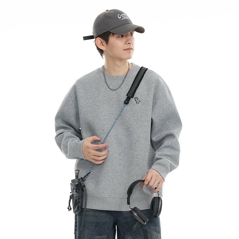 12M23 簡約百搭恐龍刺繡素色大學TEE 四色