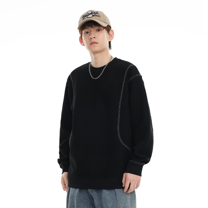 12M27 重磅弧形線條設計感大學TEE 三色