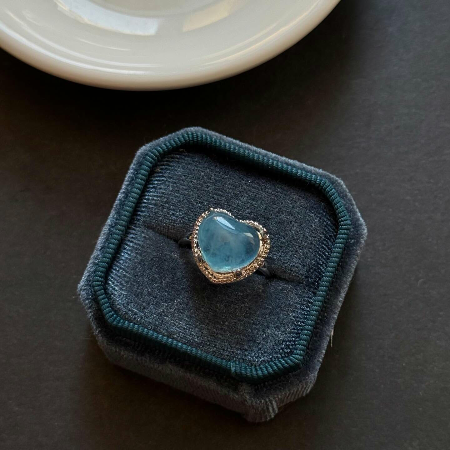[原石] 海藍寶 水晶戒指