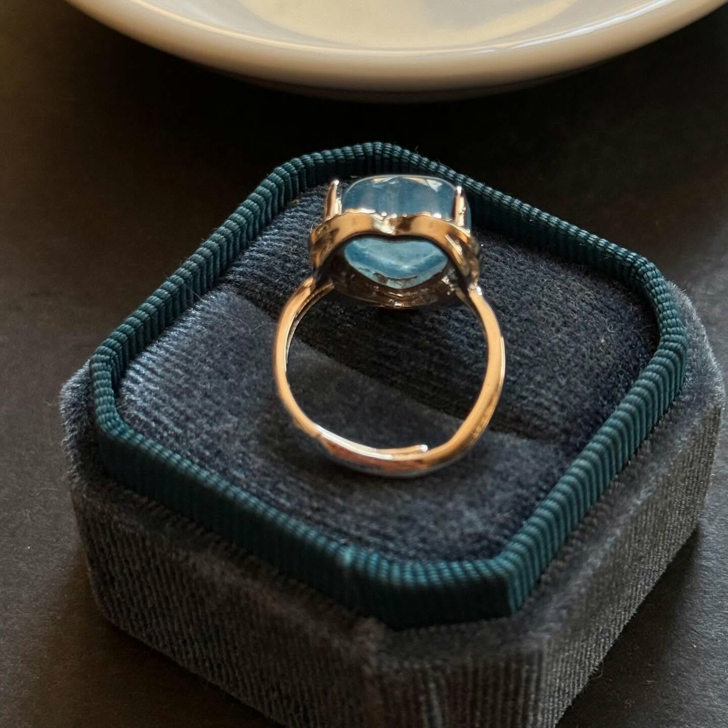 [原石] 海藍寶 水晶戒指