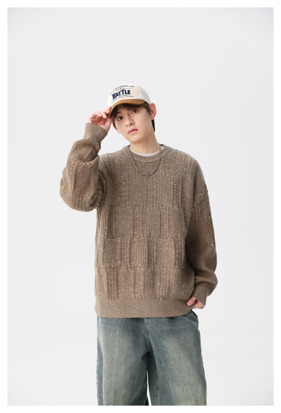 12M28 日系拼接感條紋針織毛衣 三色