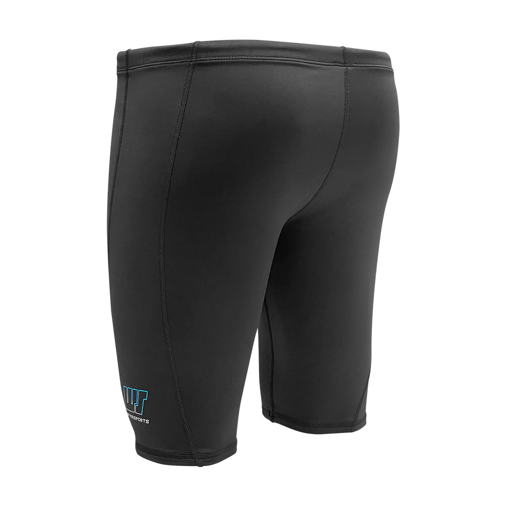 1mm 中性四向拉伸抓毛游泳保暖短褲 - 黑