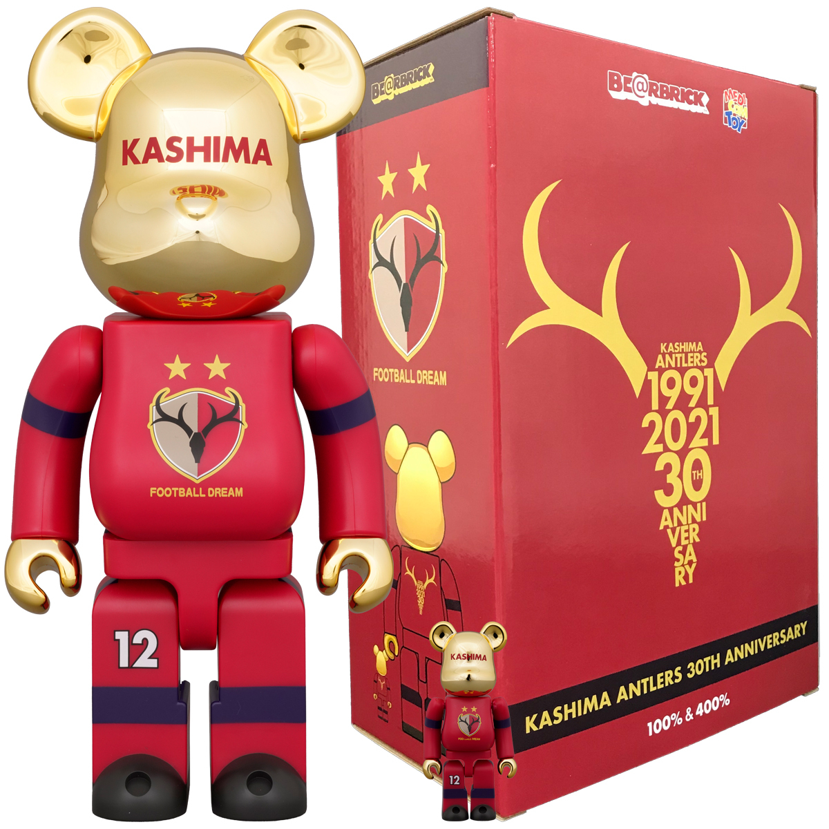 BE＠RBRICK KASHIMA ANTLERS 30th ANNIVERSARY 100%&400%