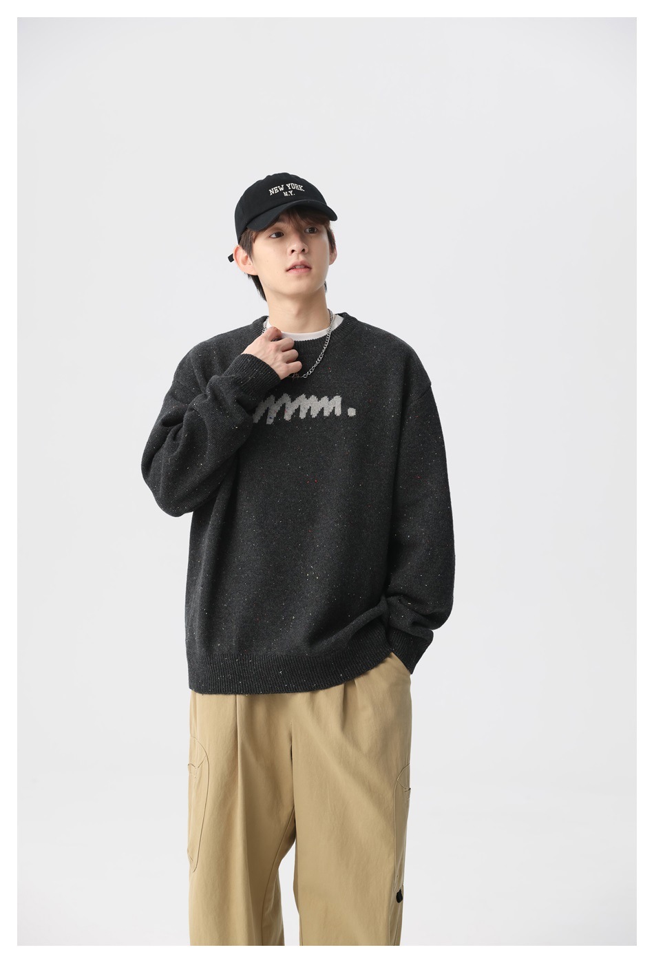 12M29 抽象感混色點點針織毛衣 三色