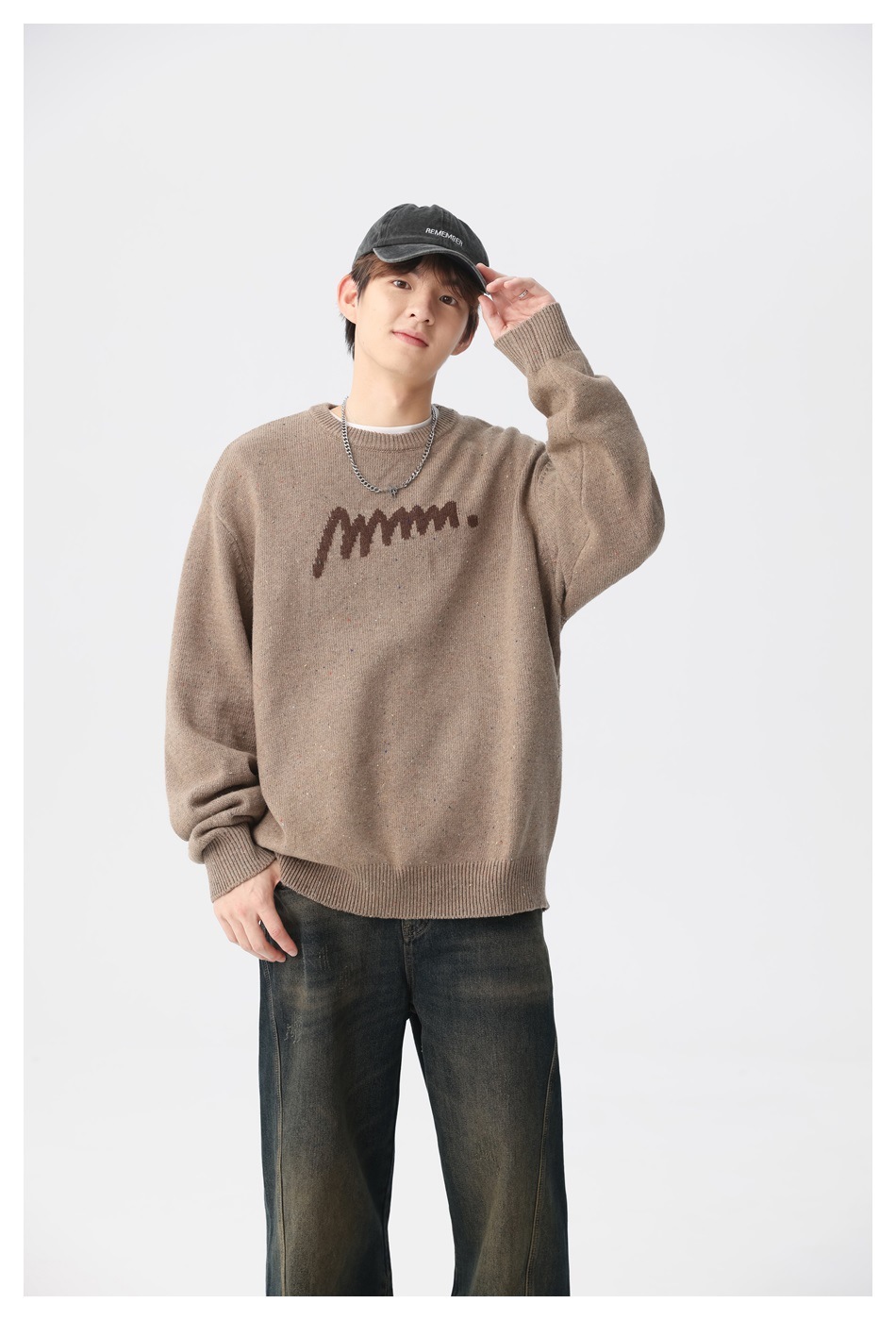 12M29 抽象感混色點點針織毛衣 三色