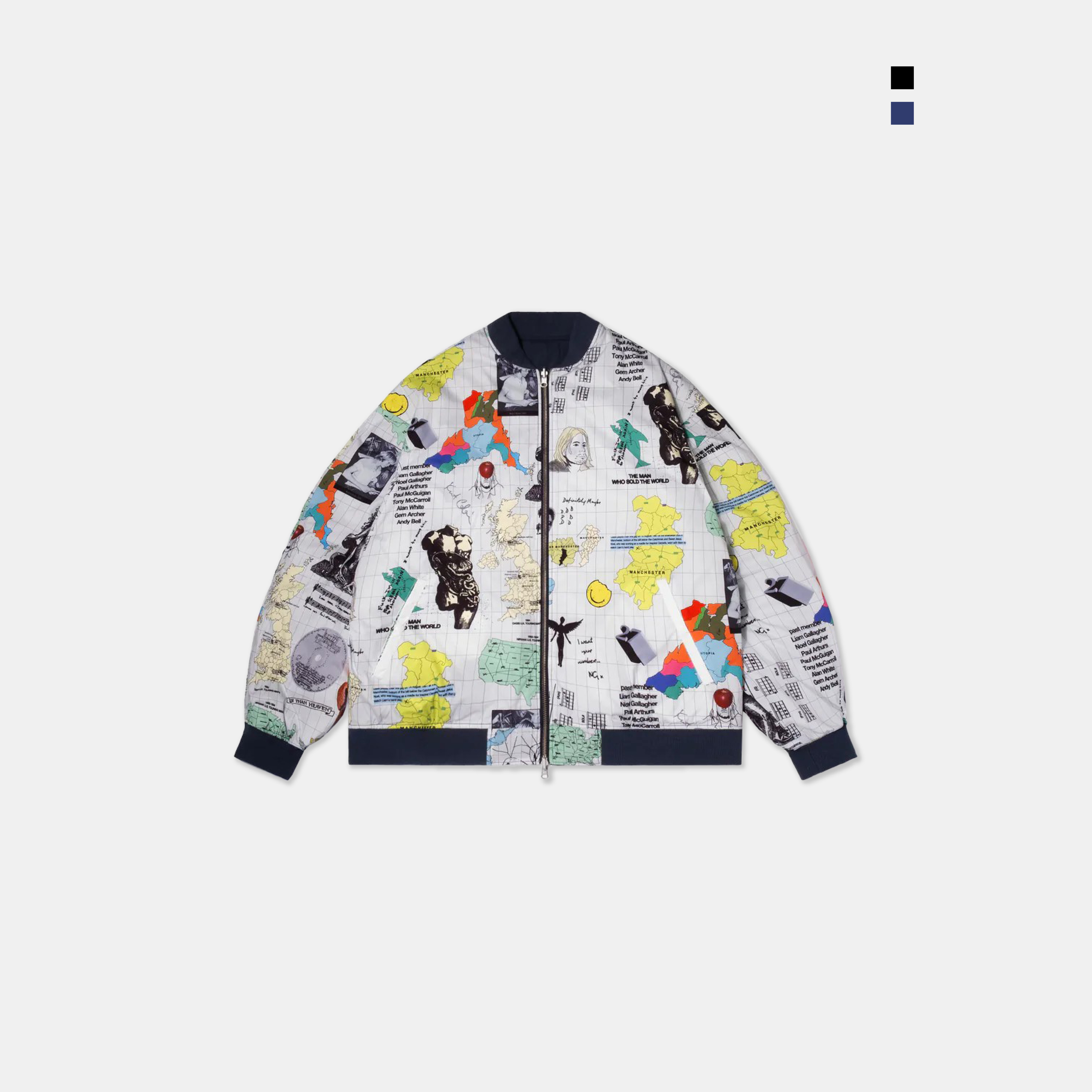 WALL OF SOUND X ANONYMOUS TALKING WA06 MAP/SALLY REVERSIBLE BOMBER JACKET 雙面穿 外套