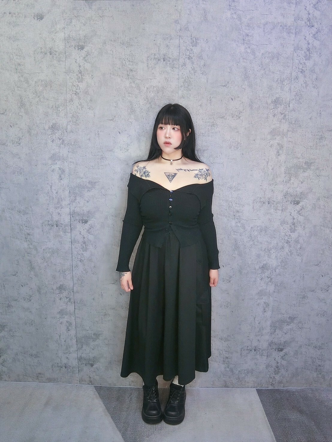 大彈力棉質工裝長裙*滑面不起毛球