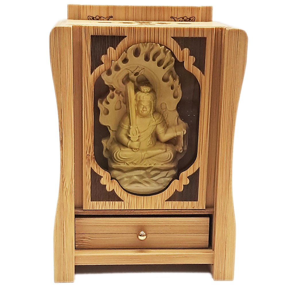 不動明王 竹製佛龕 小佛堂 11 公分【十方】153992