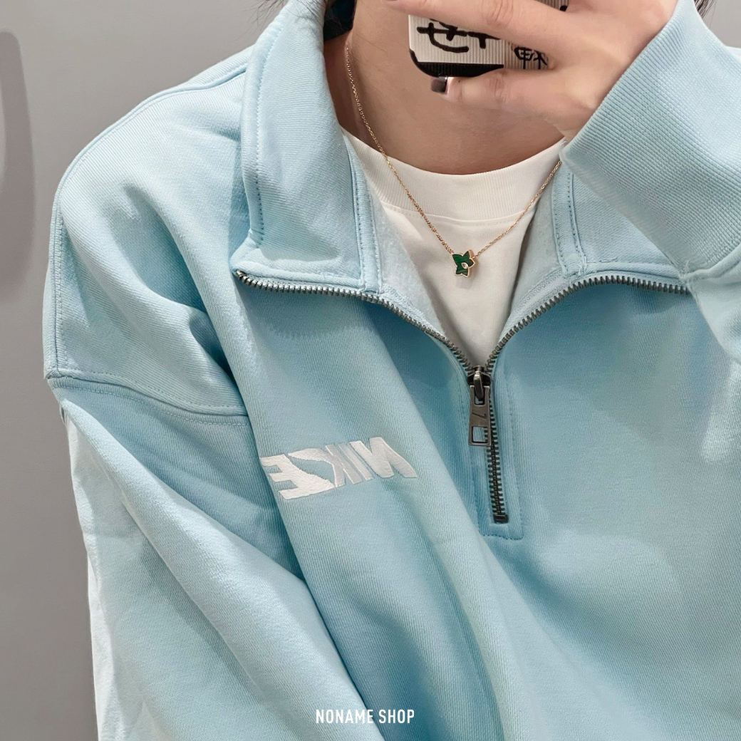 NIKE 字母 LOGO 半開襟 長袖 兩色 (男款)