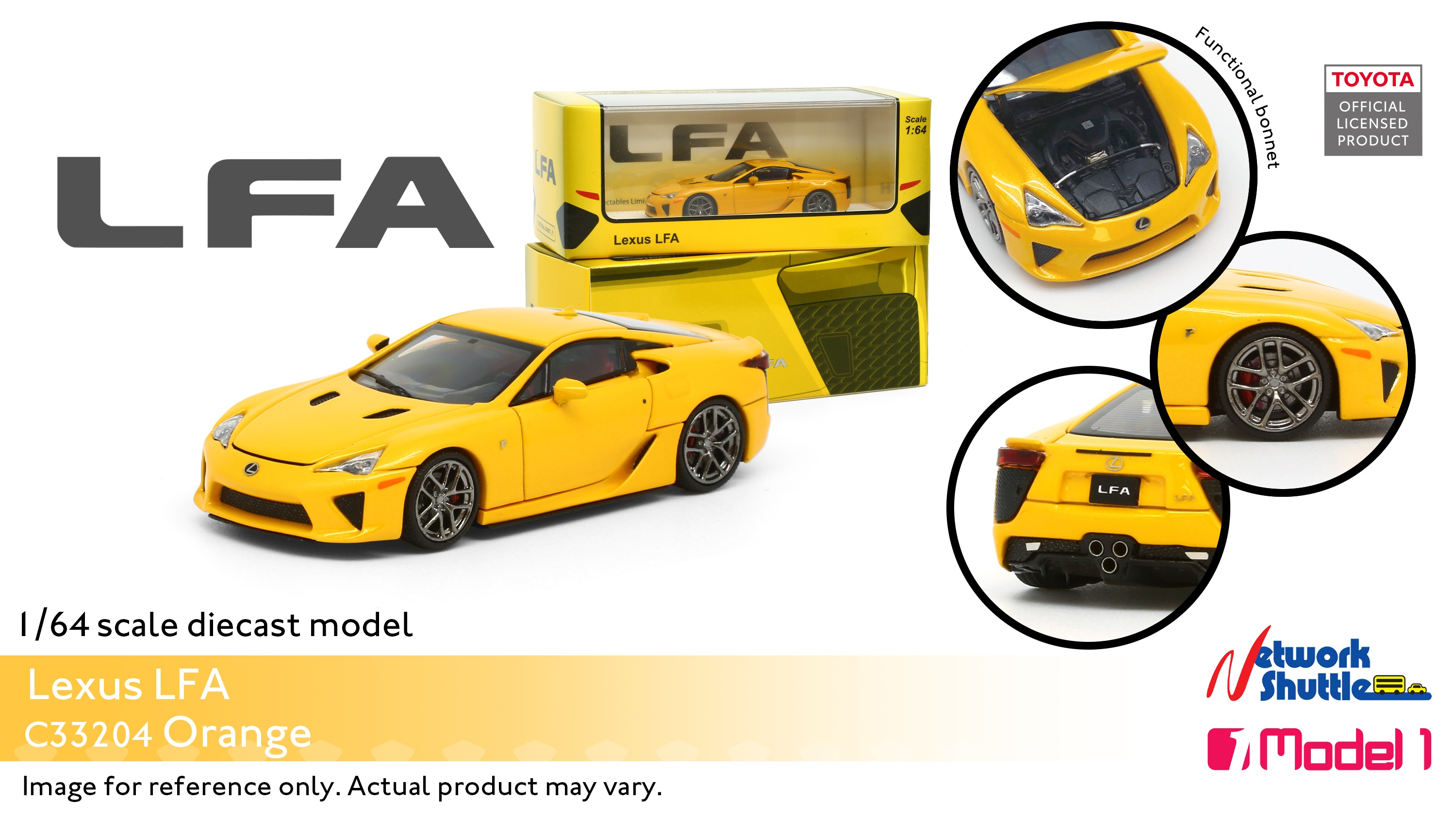 1/64 Model 1 x FH Lexus LFA Orange LHD (C33204)