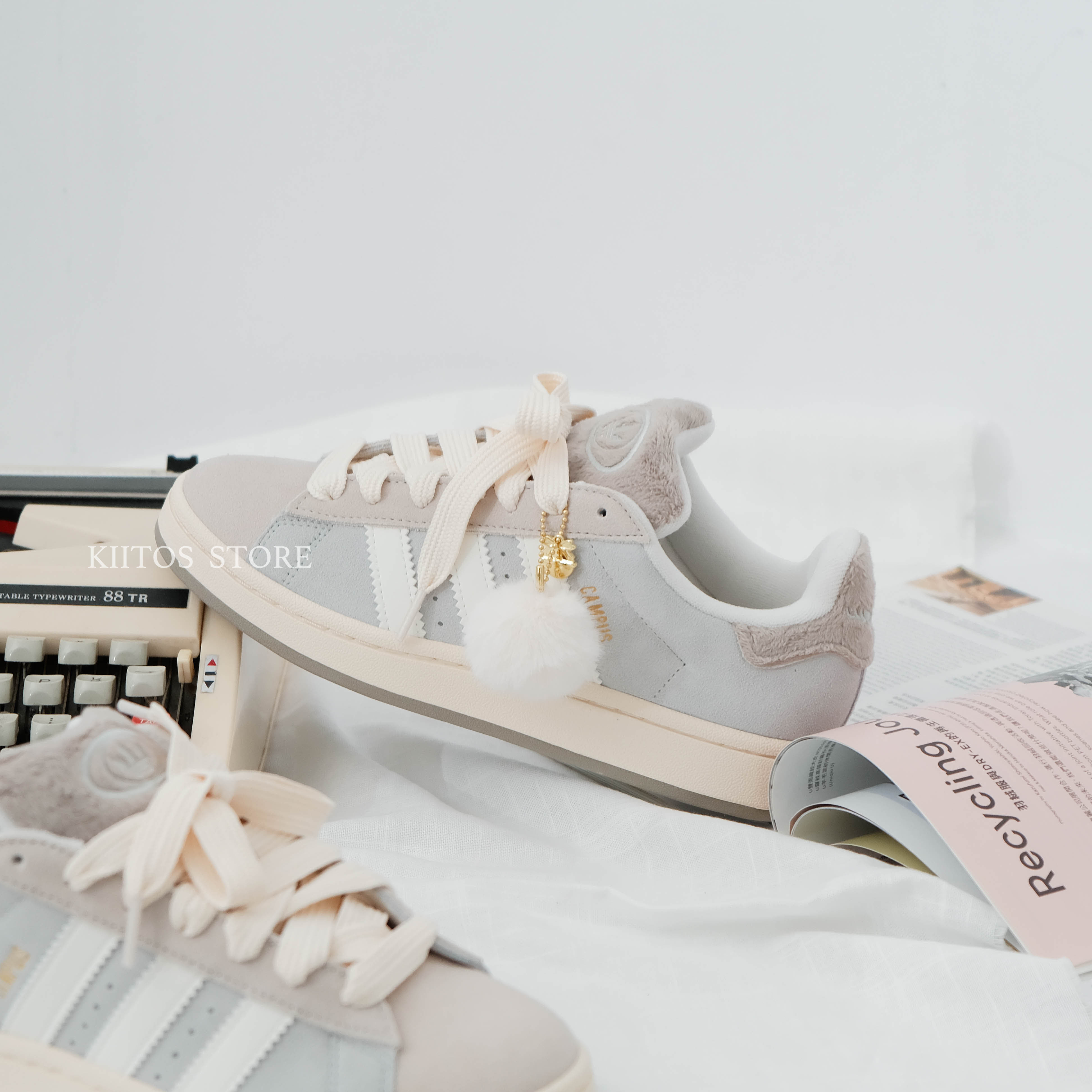 【現貨】Adidas Originals CAMPUS 00s 聖誕限定 灰藍 JR8041 有毛球