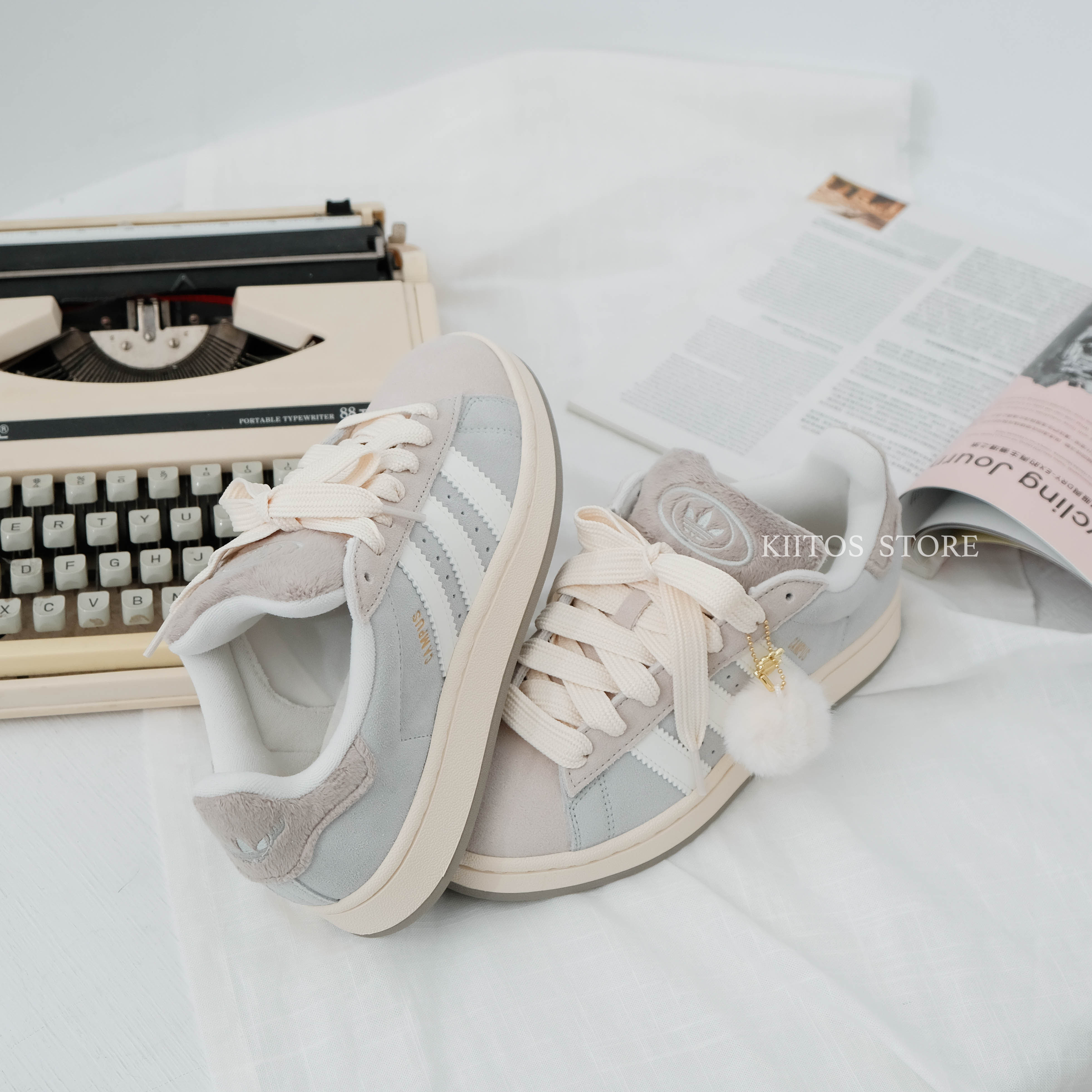 【現貨】Adidas Originals CAMPUS 00s 聖誕限定 灰藍 JR8041 有毛球