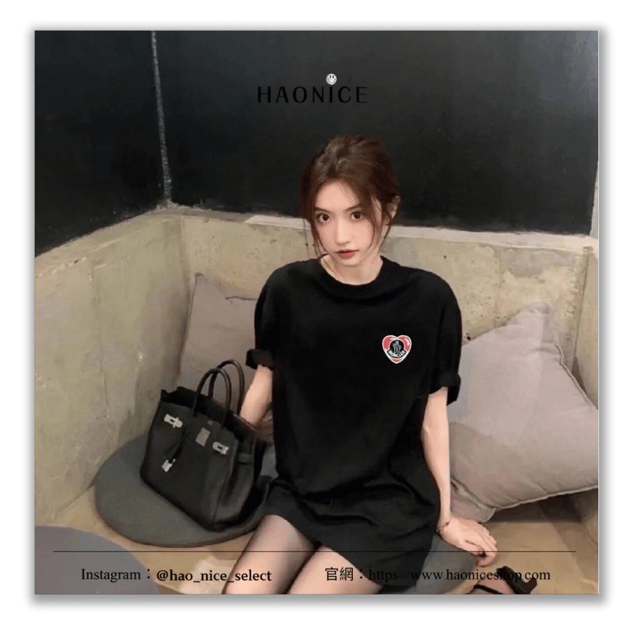 【HAO NICE】法式浪漫💕MONCLER🍁愛心刺繡logo 短袖 短T