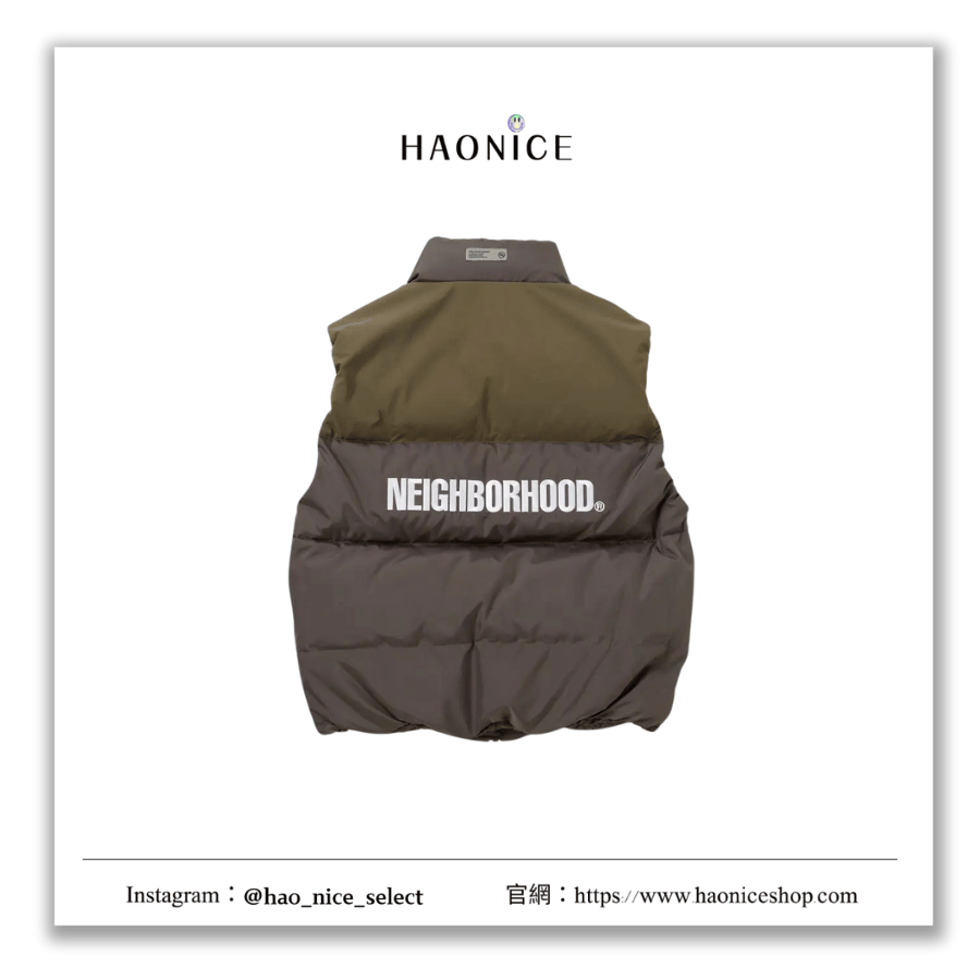 【HAO NICE】冬季必備❄️NEIGHBORHOOD 潮牌🔥字母logo羽絨背心 外套 工裝背心 超保暖