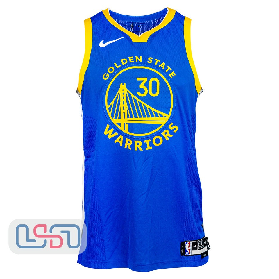 Stephen Curry Warriors Signed "4X CHAMP" Nike Icon Authentic Jersey USA SM BAS