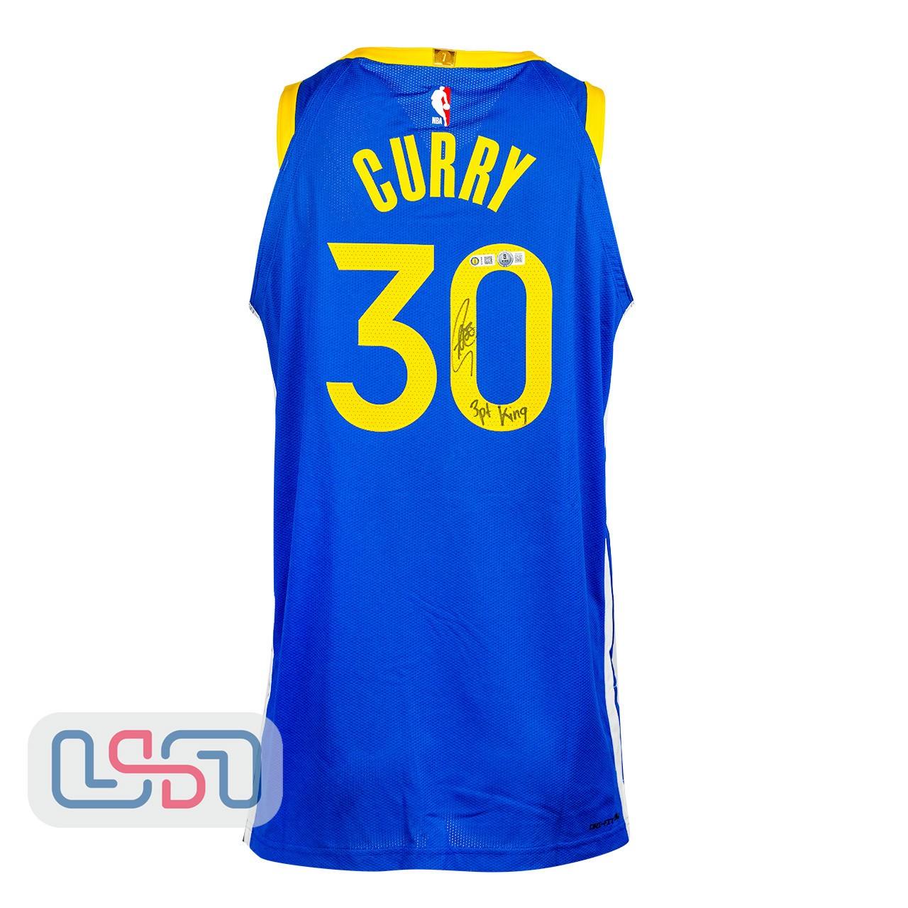 Stephen Curry Warriors Signed “3PTX KING” Nike Icon Authentic Jersey USA SM BAS