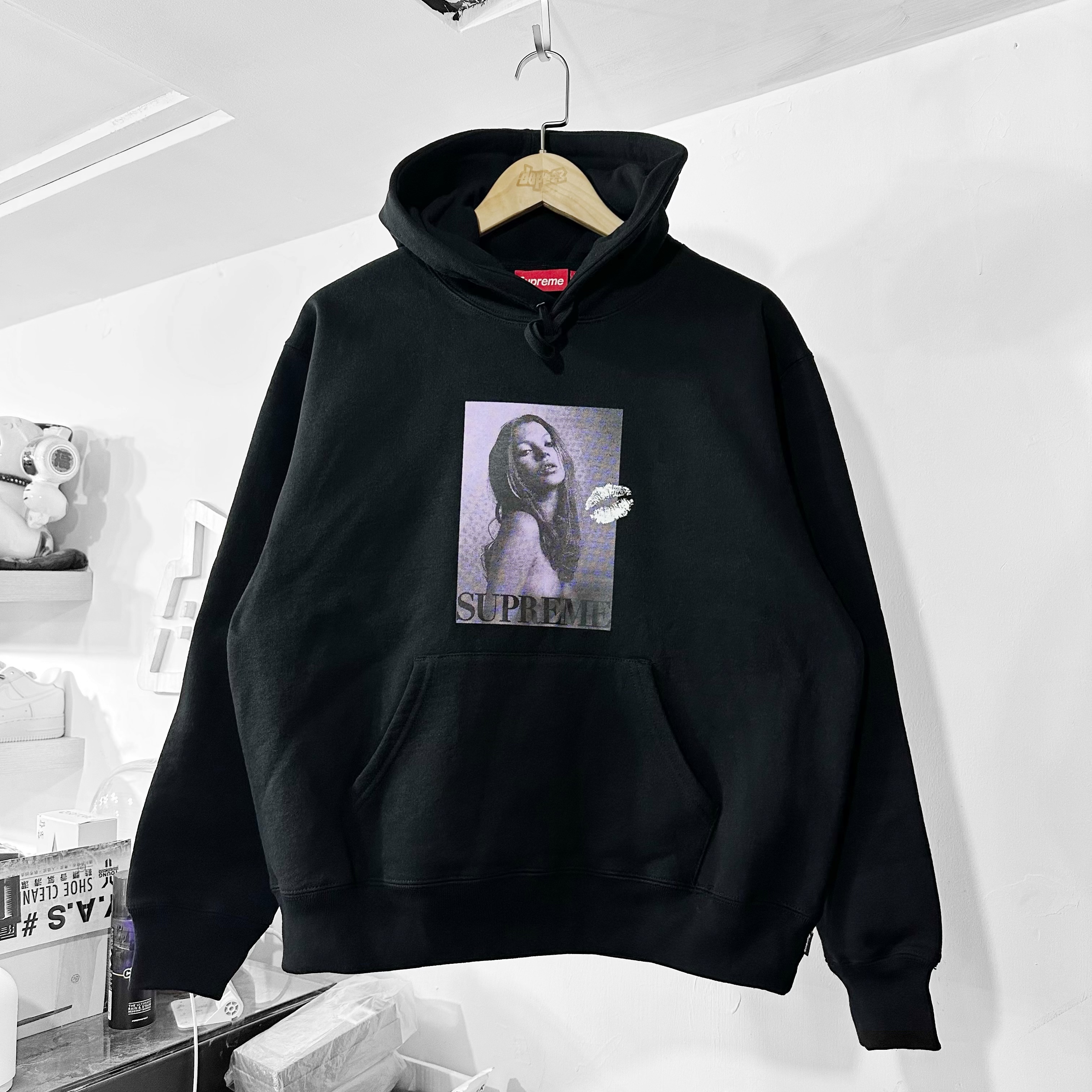 SUPREME KATE MOSS HOODED SWEATSHIRT BLACK