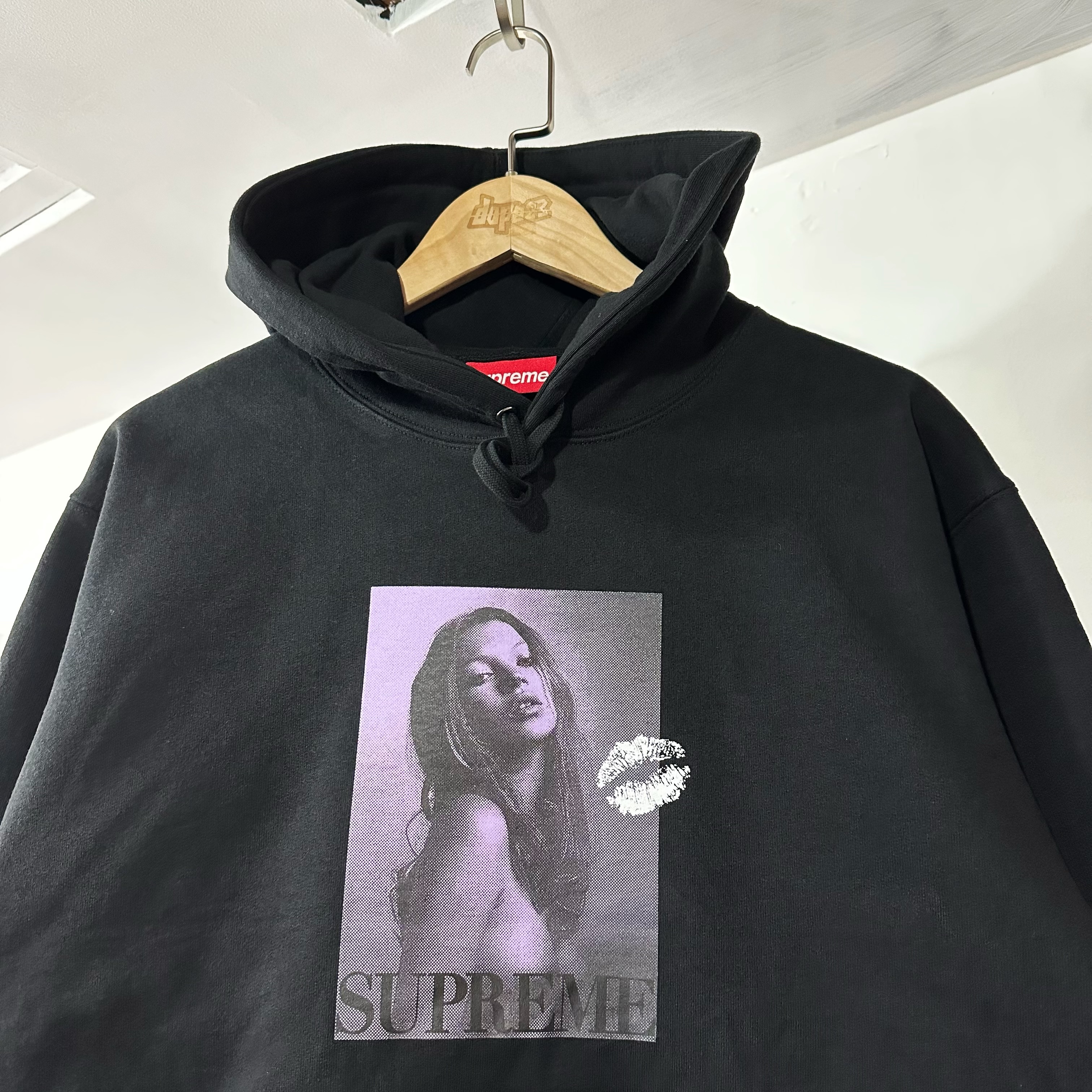 SUPREME KATE MOSS HOODED SWEATSHIRT BLACK