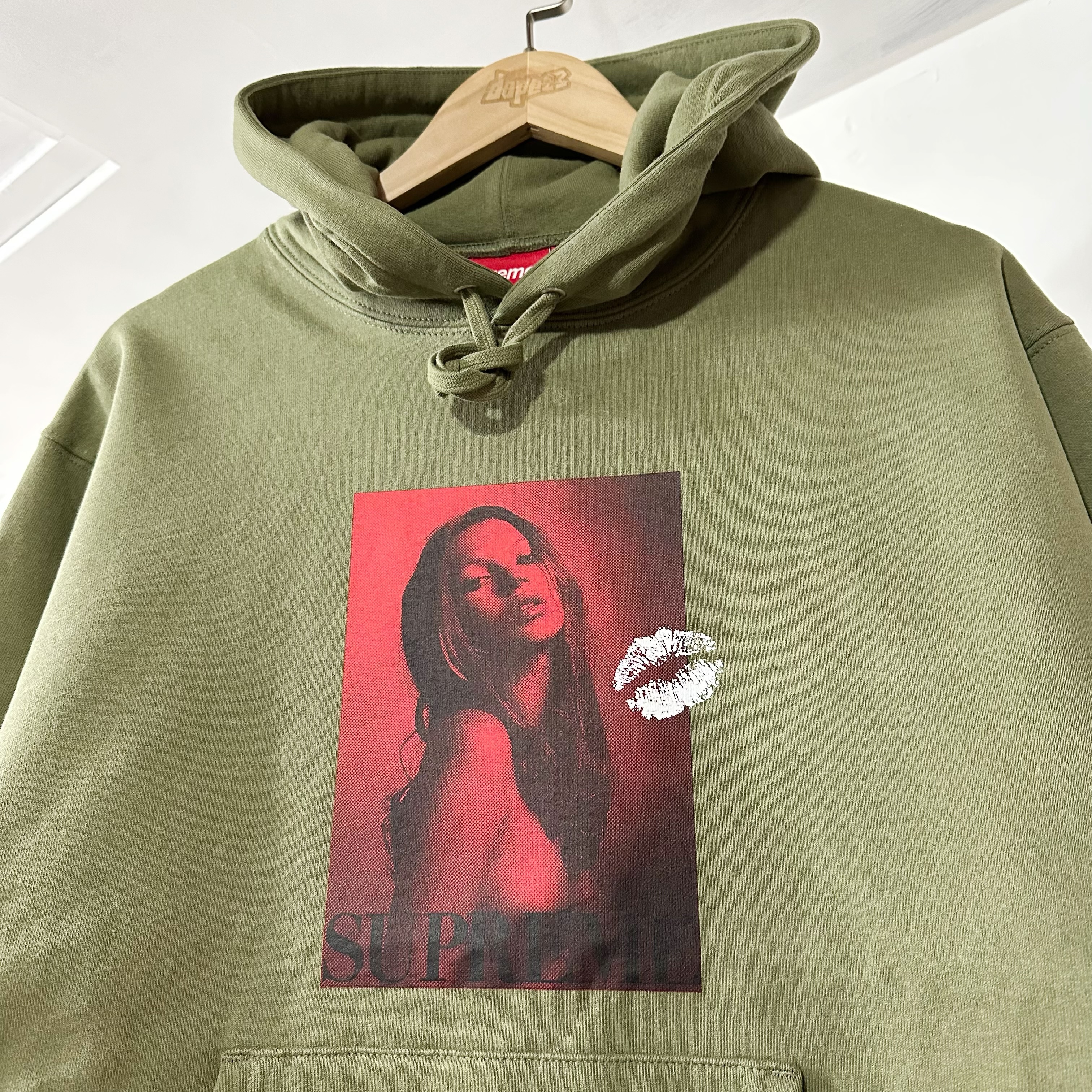 SUPREME KATE MOSS HOODED SWEATSHIRT OLIVE