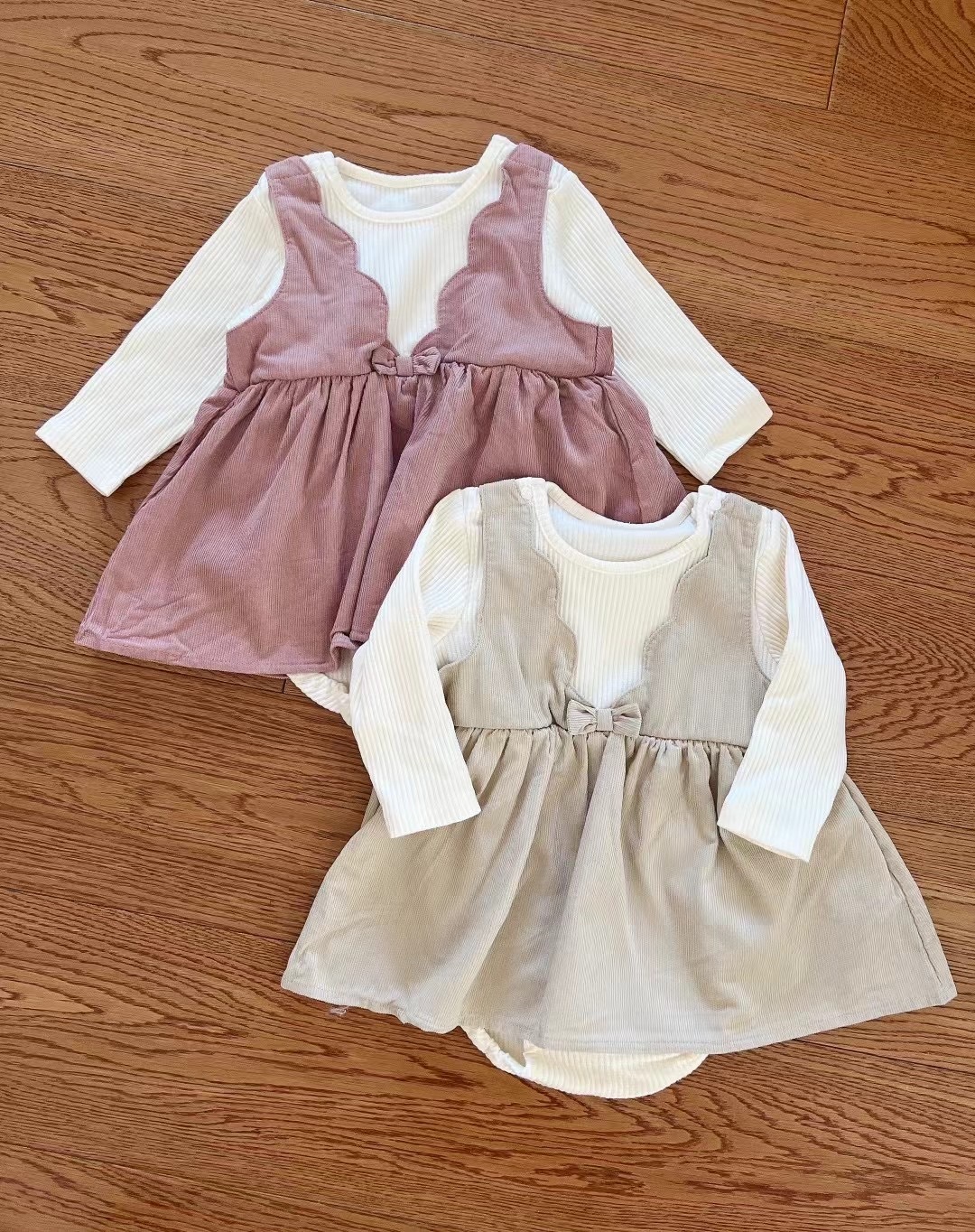 🩷日單 𝐌𝐚𝐦𝐚𝐫𝐚𝐤𝐮 蝴蝶結假2件包屁裙