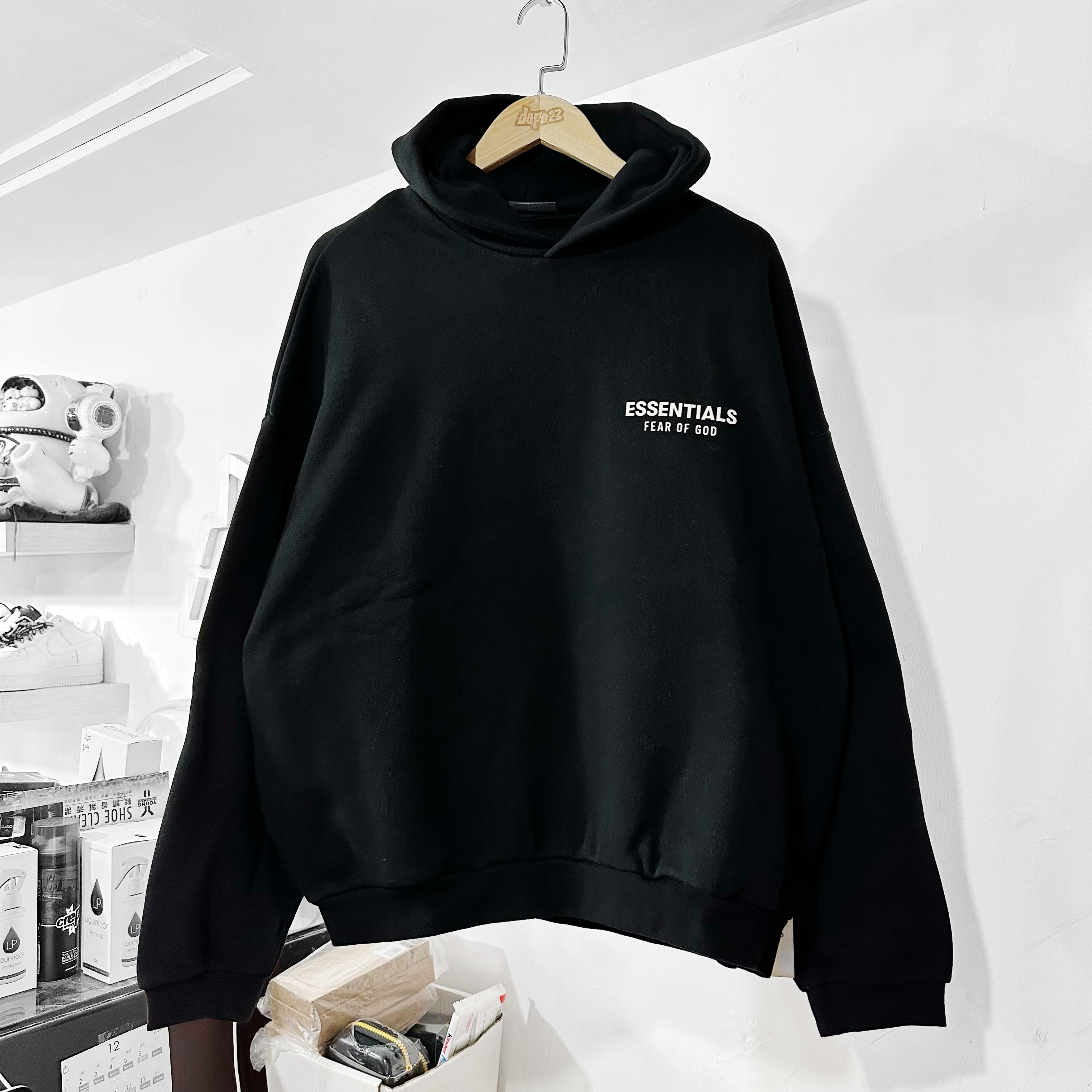 Fear of God Essentials Fleece Hoodie (FW24) Black