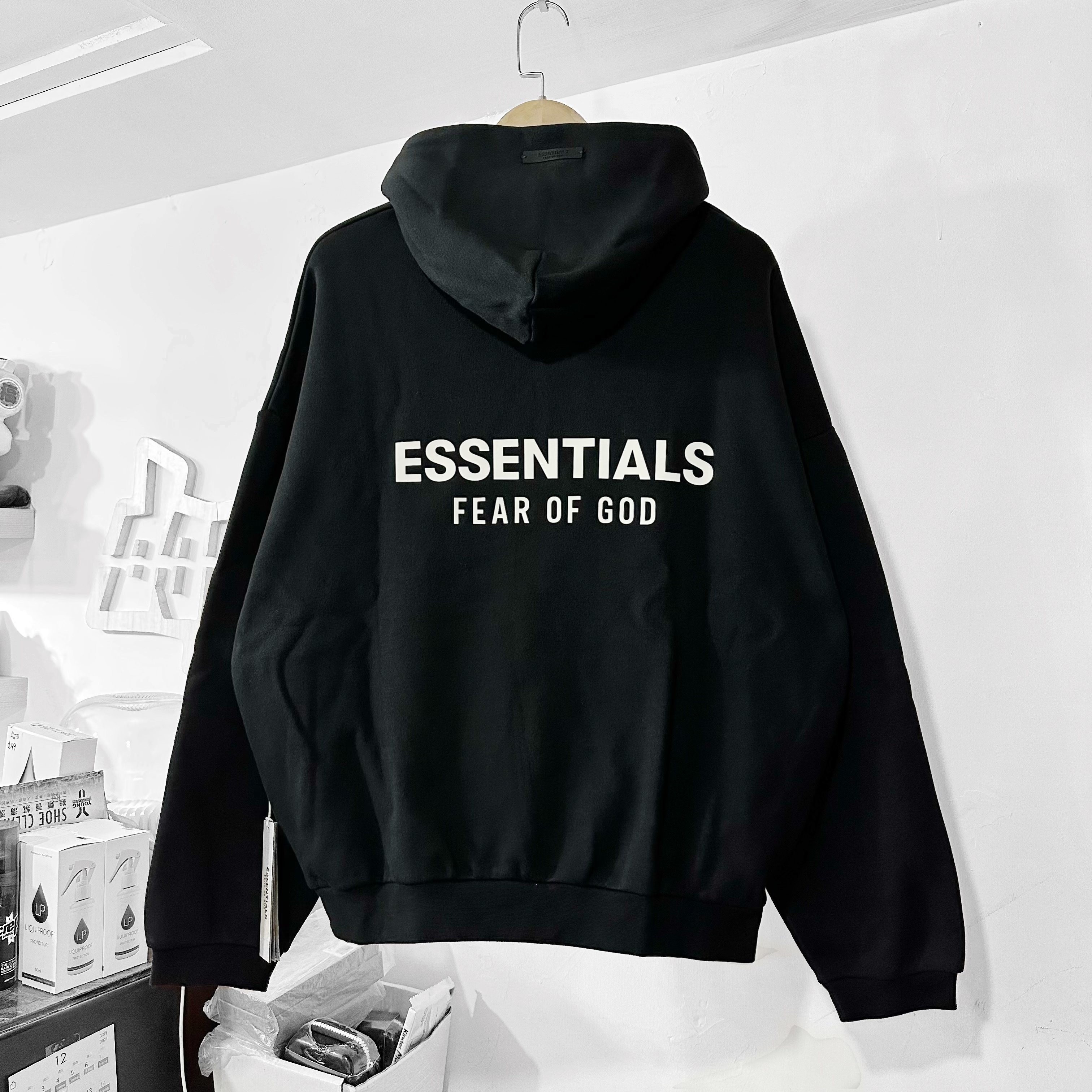 Fear of God Essentials Fleece Hoodie (FW24) Black