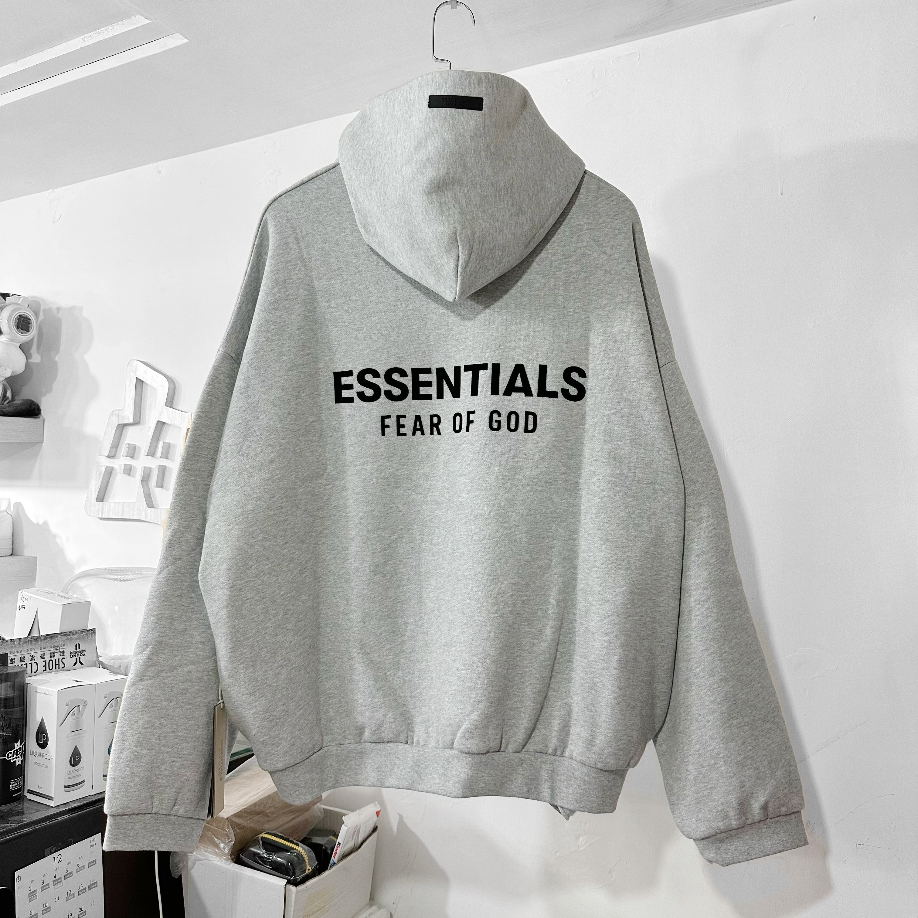 Fear of God Essentials FW24 Fleece Hoodie Light Heather Gray